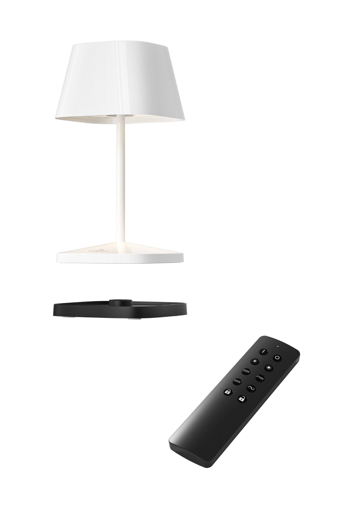 Akku Tischleuchte Neapel RC von Villeroy & Boch, neue Generation, Farbe Weiß ceramic, mit Fernbedienung