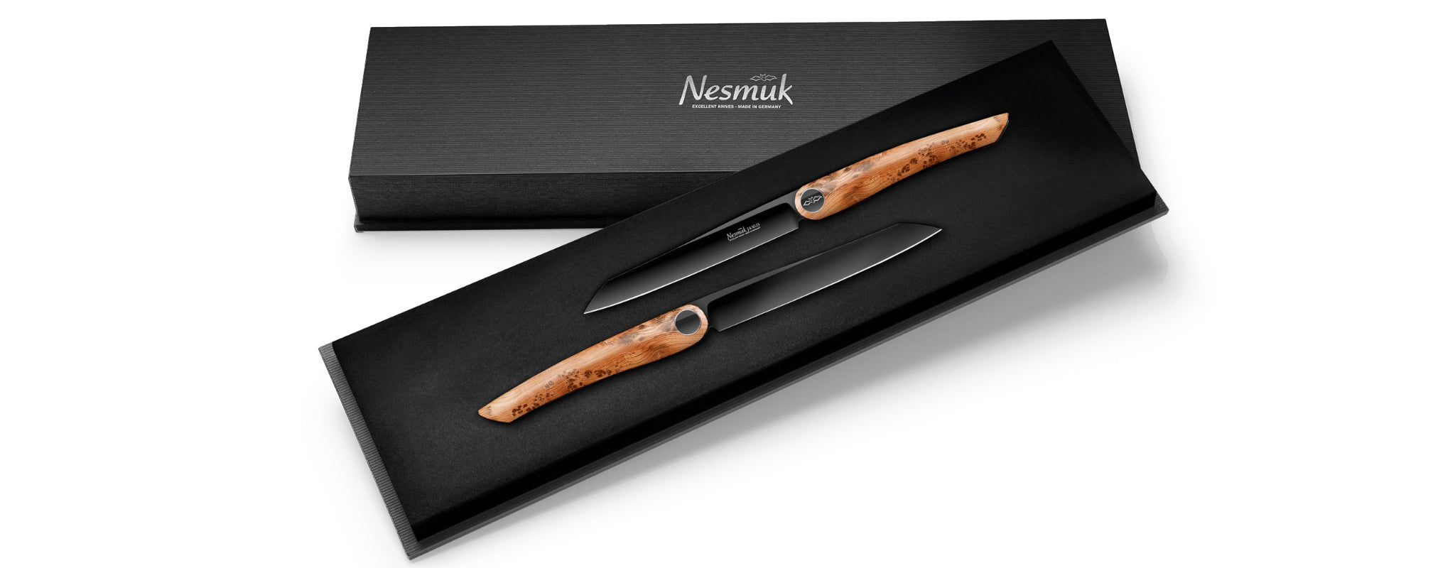 Nesmuk Steakmesser Janus 2-er Set mit Griff in Wacholder