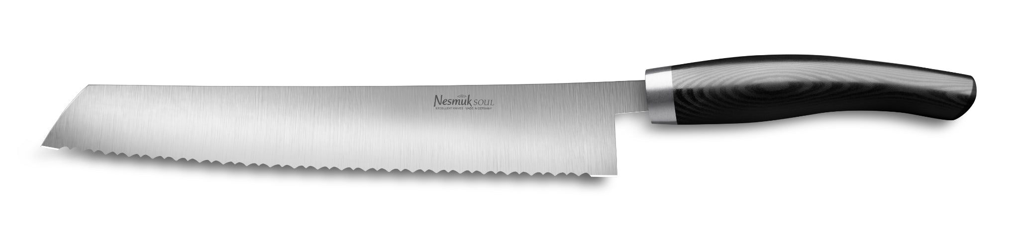 Brotmesser Soul von Nesmuk mit Griff aus Hightech Kunststoff Micarta Black