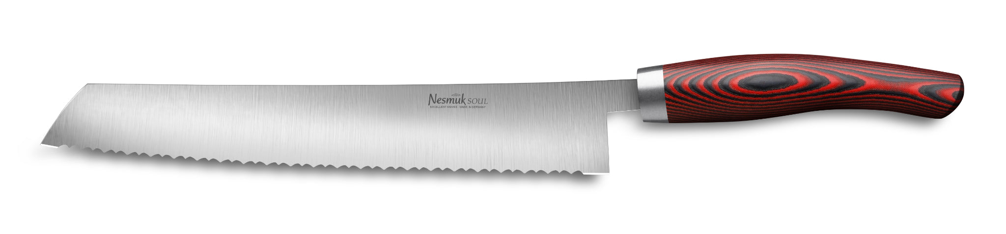 Brotmesser Soul von Nesmuk mit Griff aus Hightech Kunststoff Micarta Red