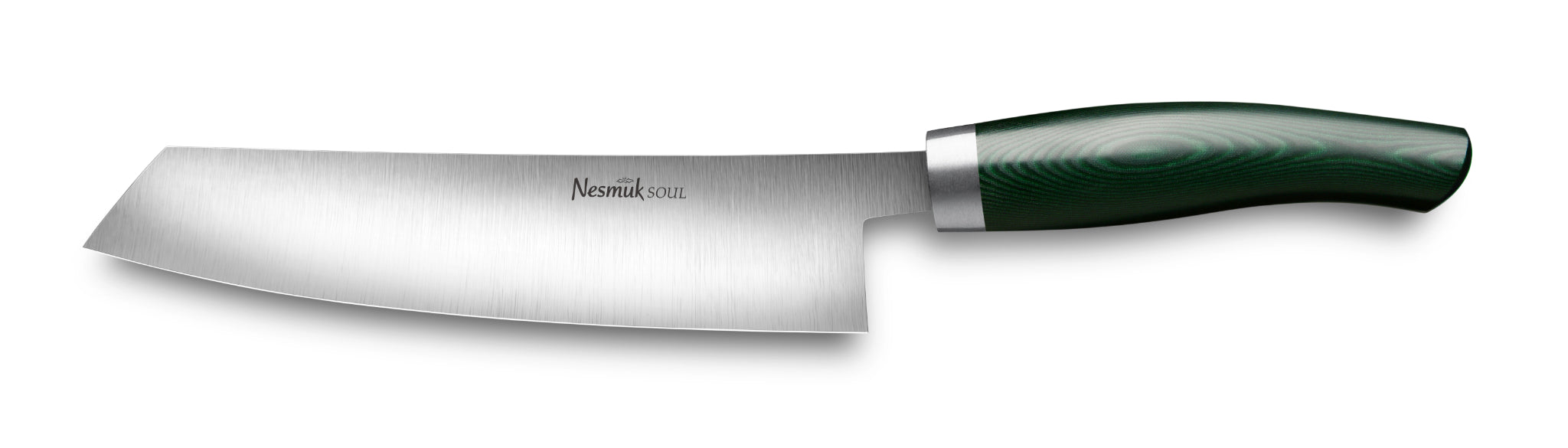 Kochmesser Soul von Nesmuk aus Niobstahl und Griff aus Hightech Kunststoff Micarta Green