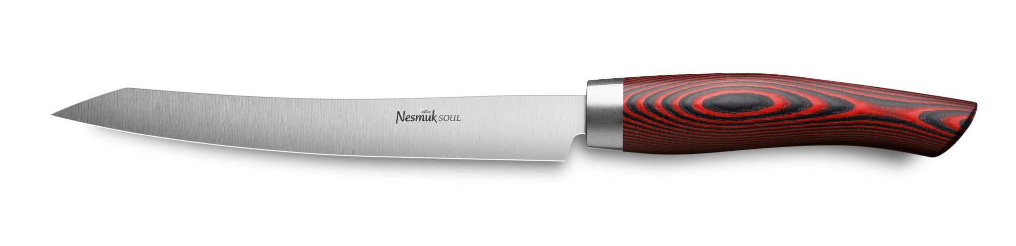 Tranchiermesser Soul von Nesmuk aus Niobstahl und Griff aus Hightech Kunststoff Micarta Red