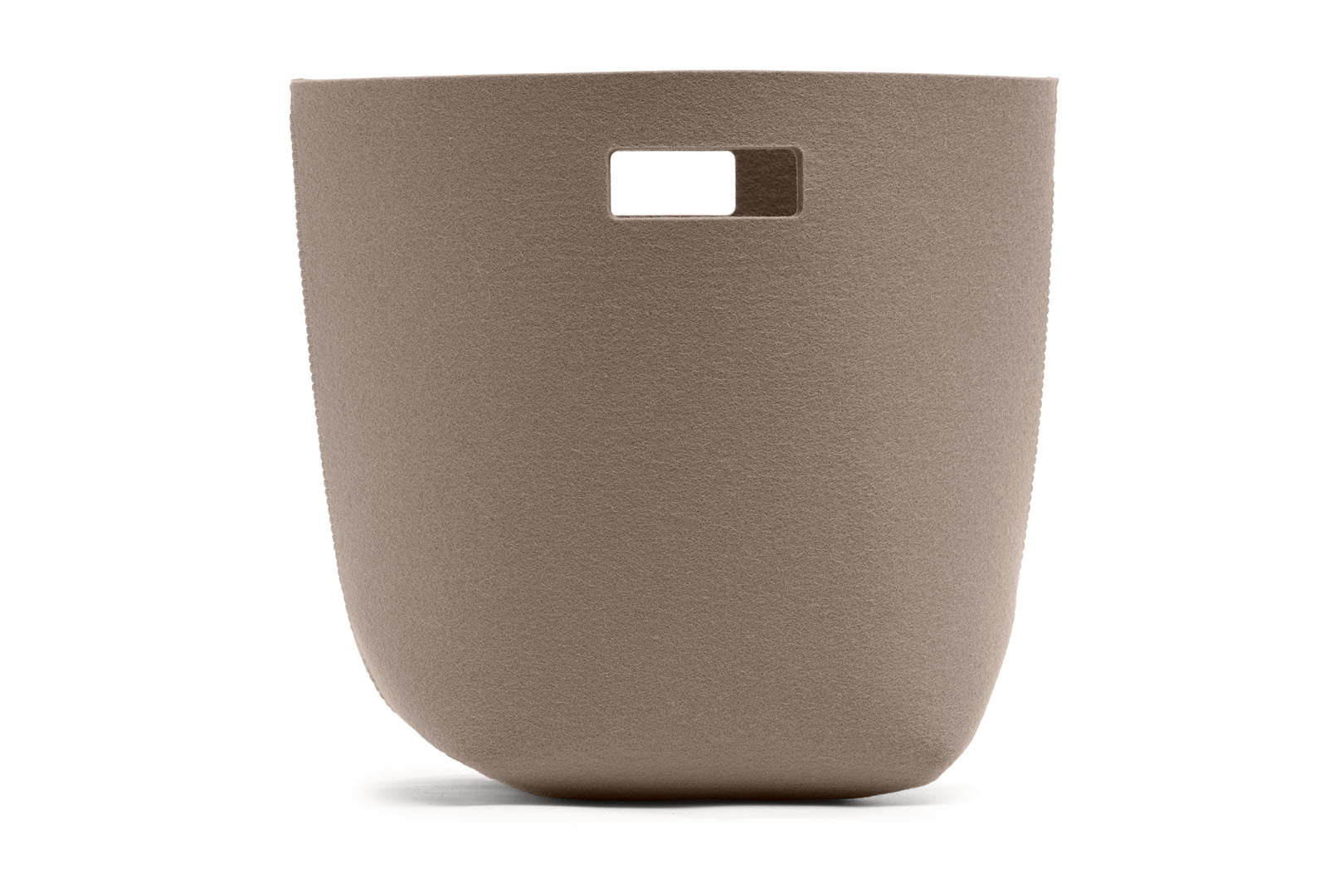 Papierkorb aus Wollfilz von Hey-Sign, Größe L in der Farbe Taupe