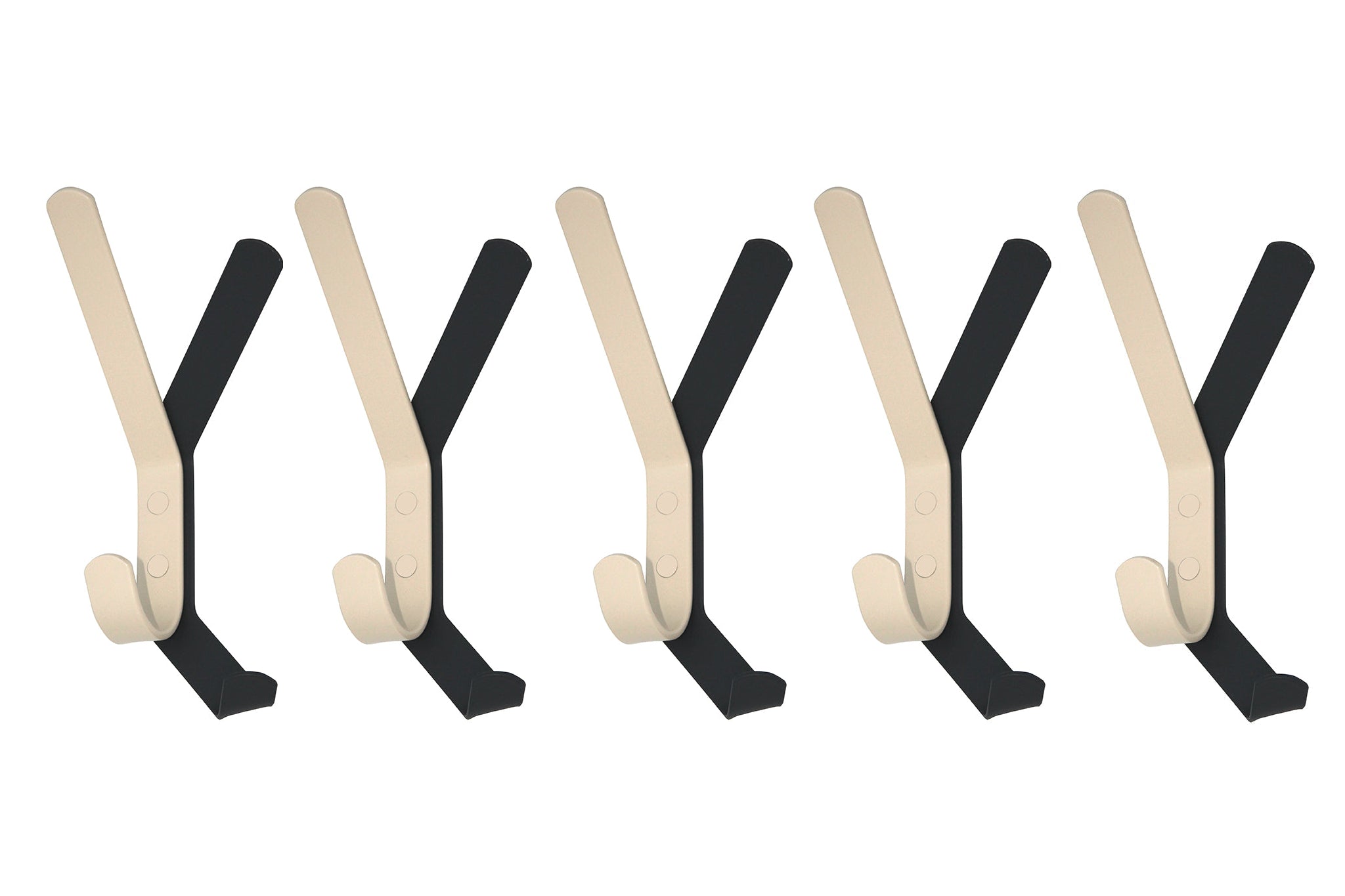 Garderobenhaken Schattenwurf von Iserlohner Haken 5er Bundle in Hellelfenbein