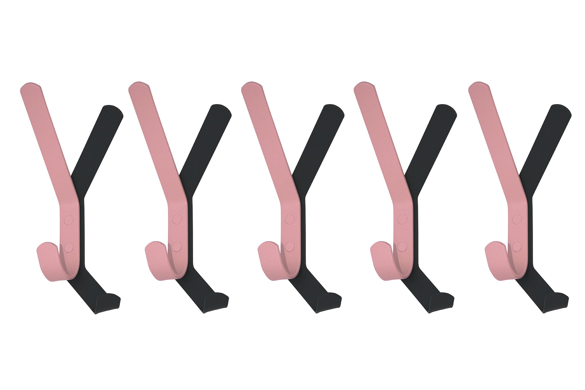 Garderobenhaken Schattenwurf von Iserlohner Haken 5er Bundle in Hellrosa