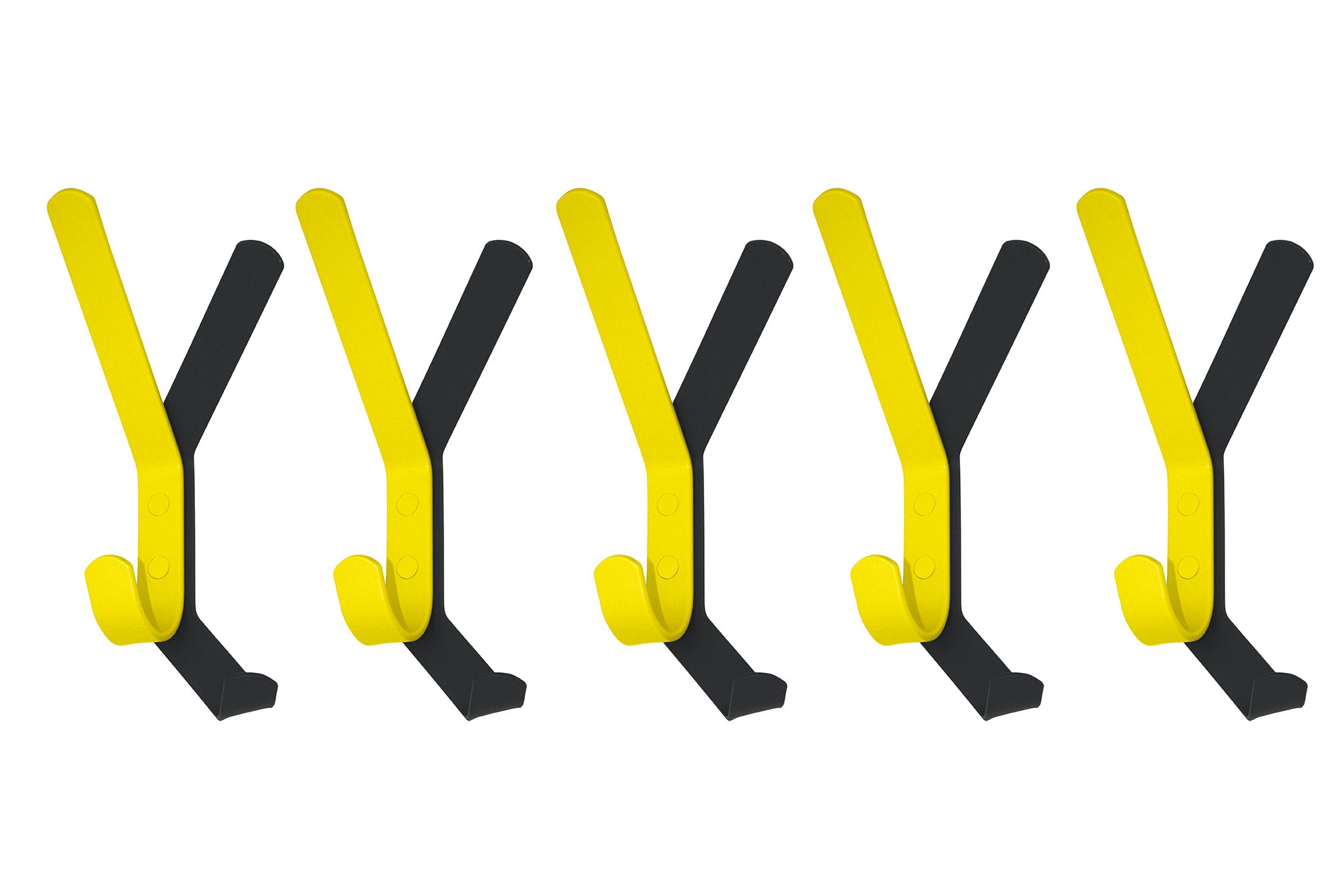Garderobenhaken Schattenwurf von Iserlohner Haken 5er Bundle in Schwefelgelb