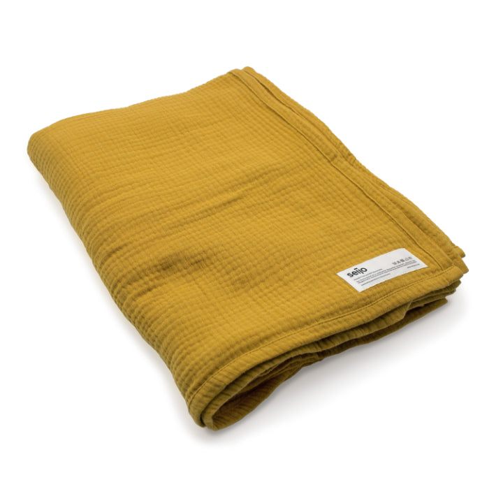 Musselin Tuch aus Bio-Baumwolle von Seijo, Farbe Ocker, Größe L