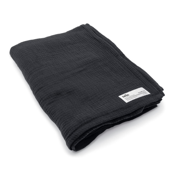 Musselin Tuch aus Bio-Baumwolle von Seijo, Farbe Schwarz, Größe L