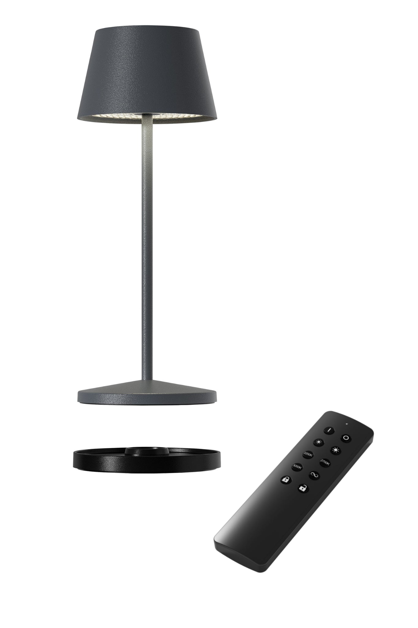 Akku Tischleuchte Seoul Micro RC von Villeroy & Boch, neue Generation, Farbe Anthrazit, mit Fernbedienung