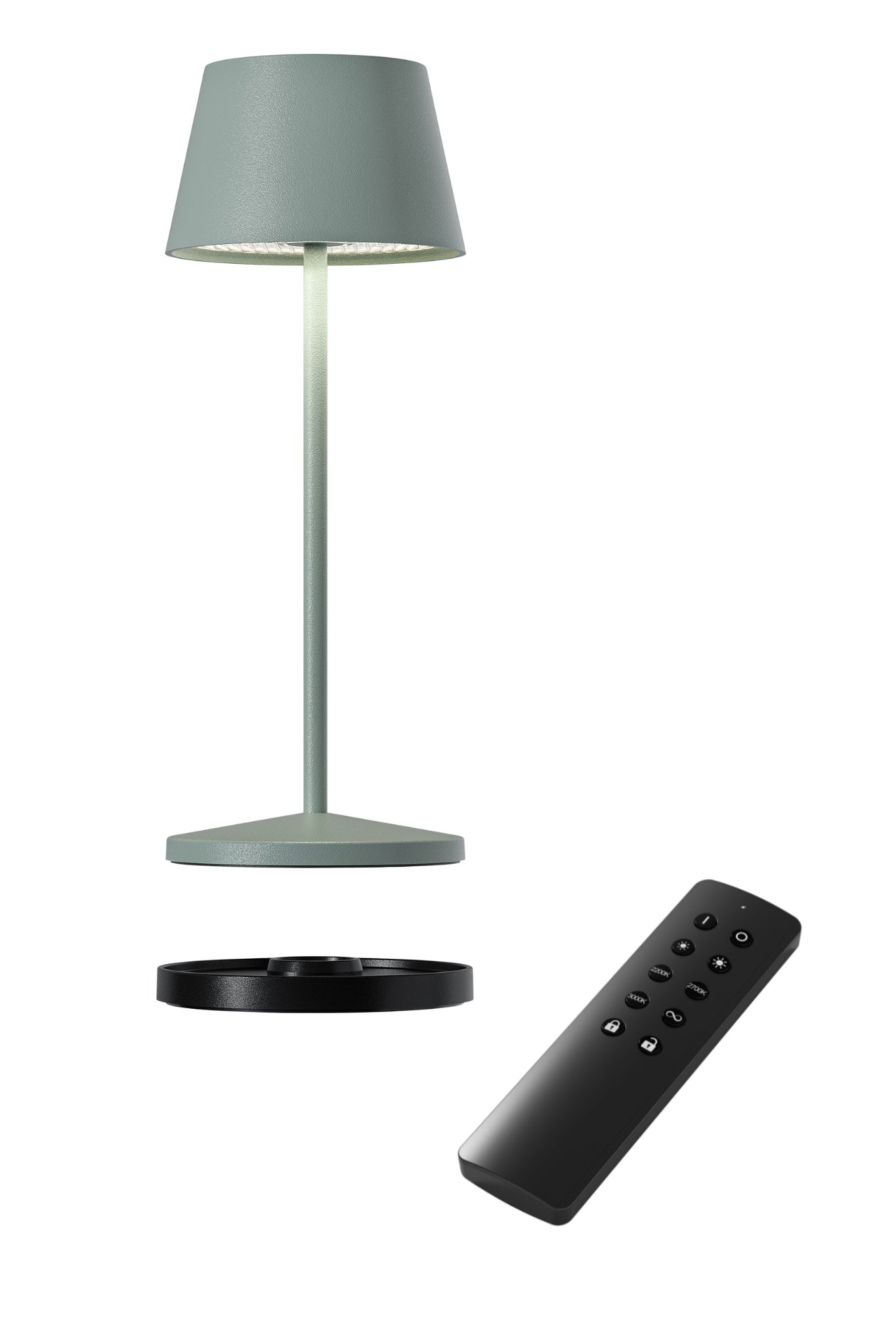 Akku Tischleuchte Seoul Micro RC von Villeroy & Boch, neue Generation, Farbe Olive, mit Fernbedienung