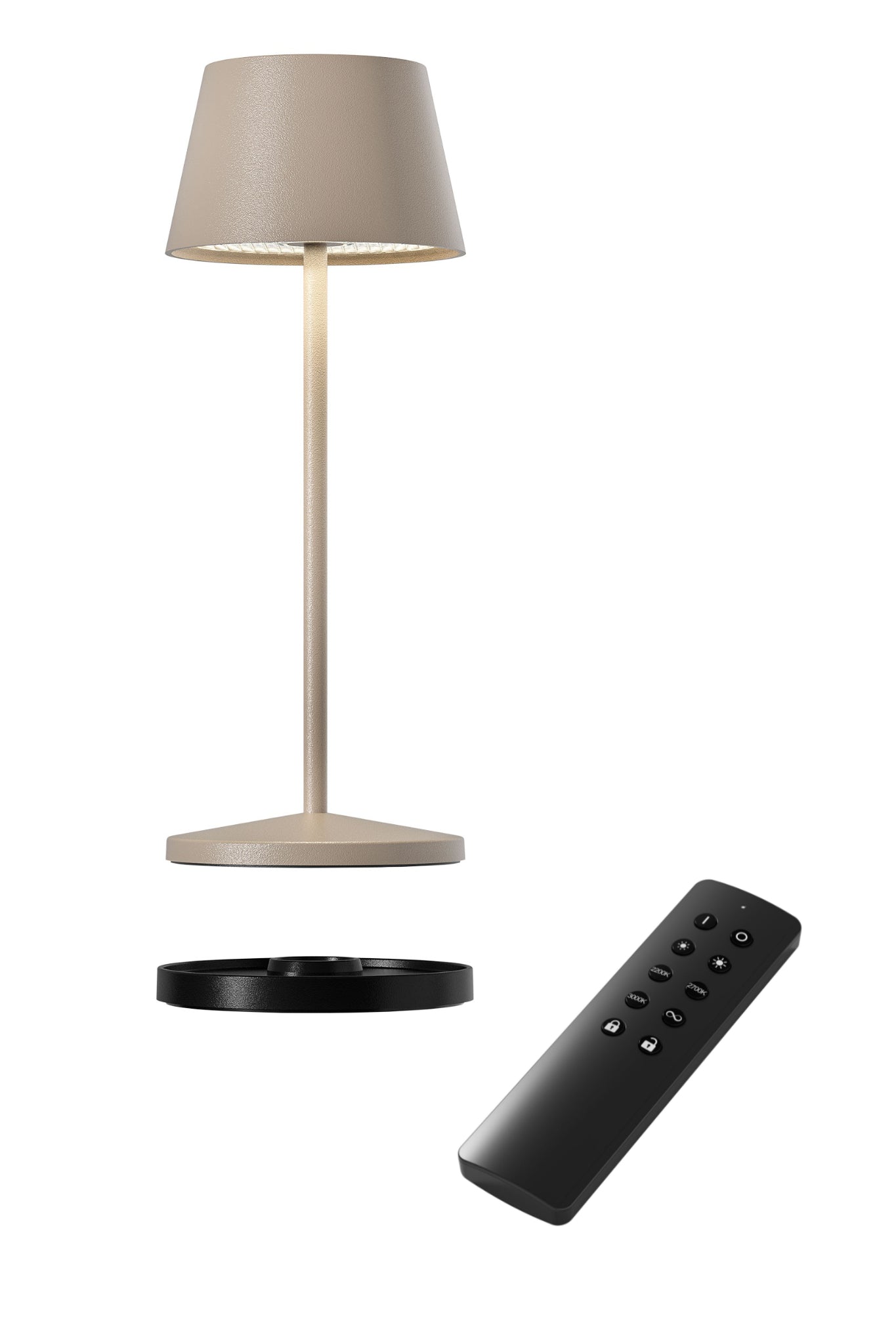 Akku Tischleuchte Seoul Micro RC von Villeroy & Boch, neue Generation, Farbe Sand, mit Fernbedienung