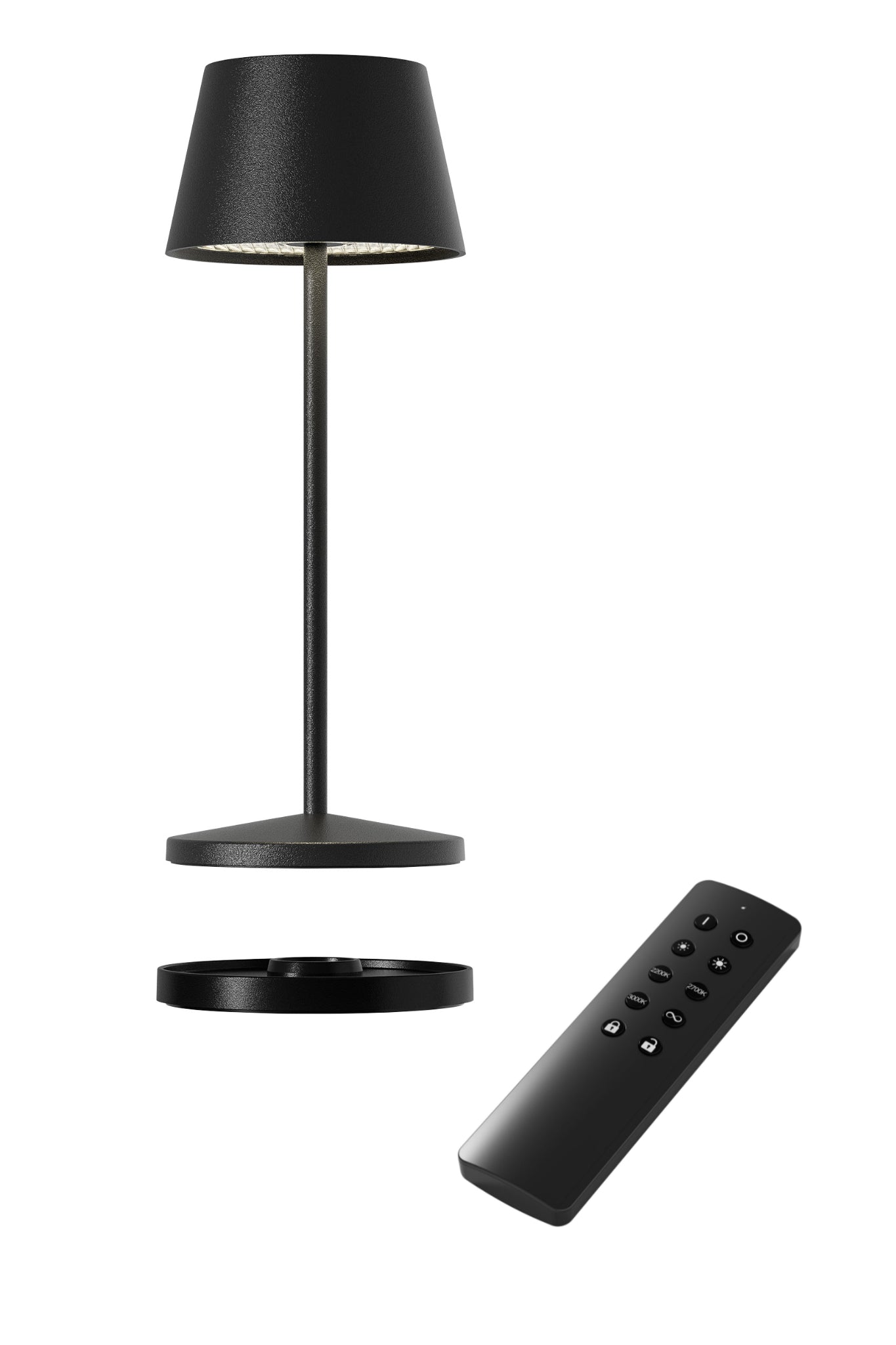 Akku Tischleuchte Seoul Micro RC von Villeroy & Boch, neue Generation, Farbe Schwarz, mit Fernbedienung