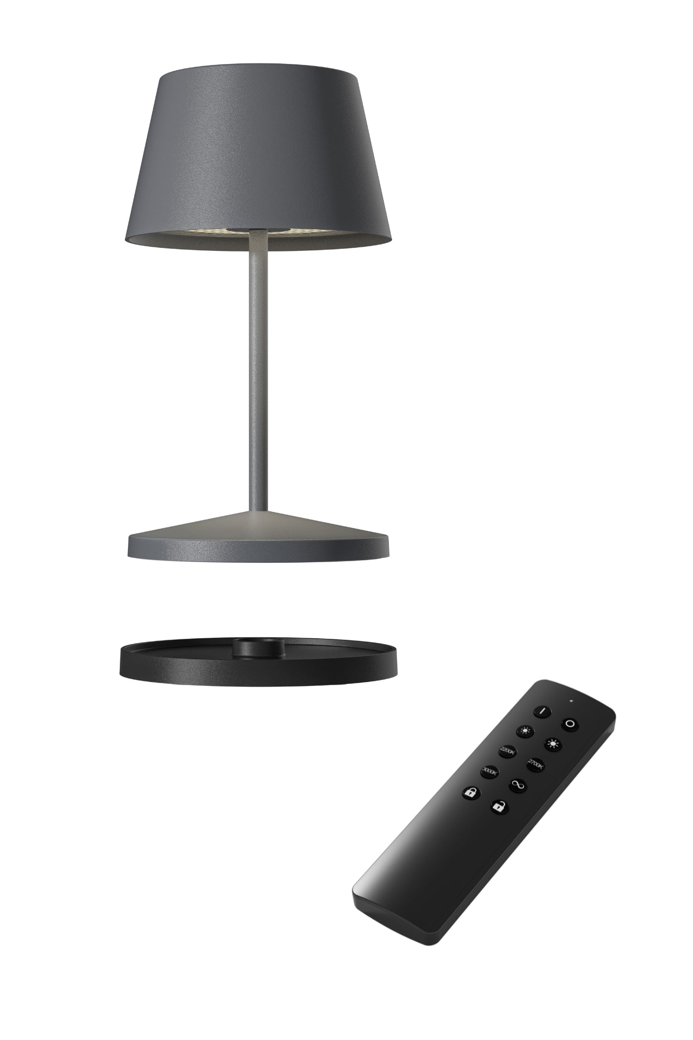 Akku Tischleuchte Seoul RC von Villeroy & Boch, neue Generation, Farbe Anthrazit, mit Fernbedienung