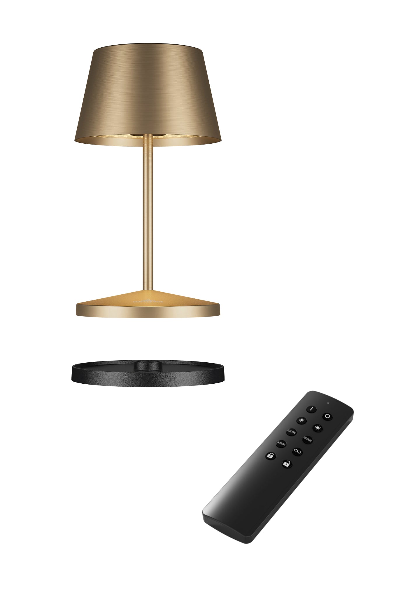 Akku Tischleuchte Seoul RC von Villeroy & Boch, neue Generation, Farbe Gold gebürstet, mit Fernbedienung