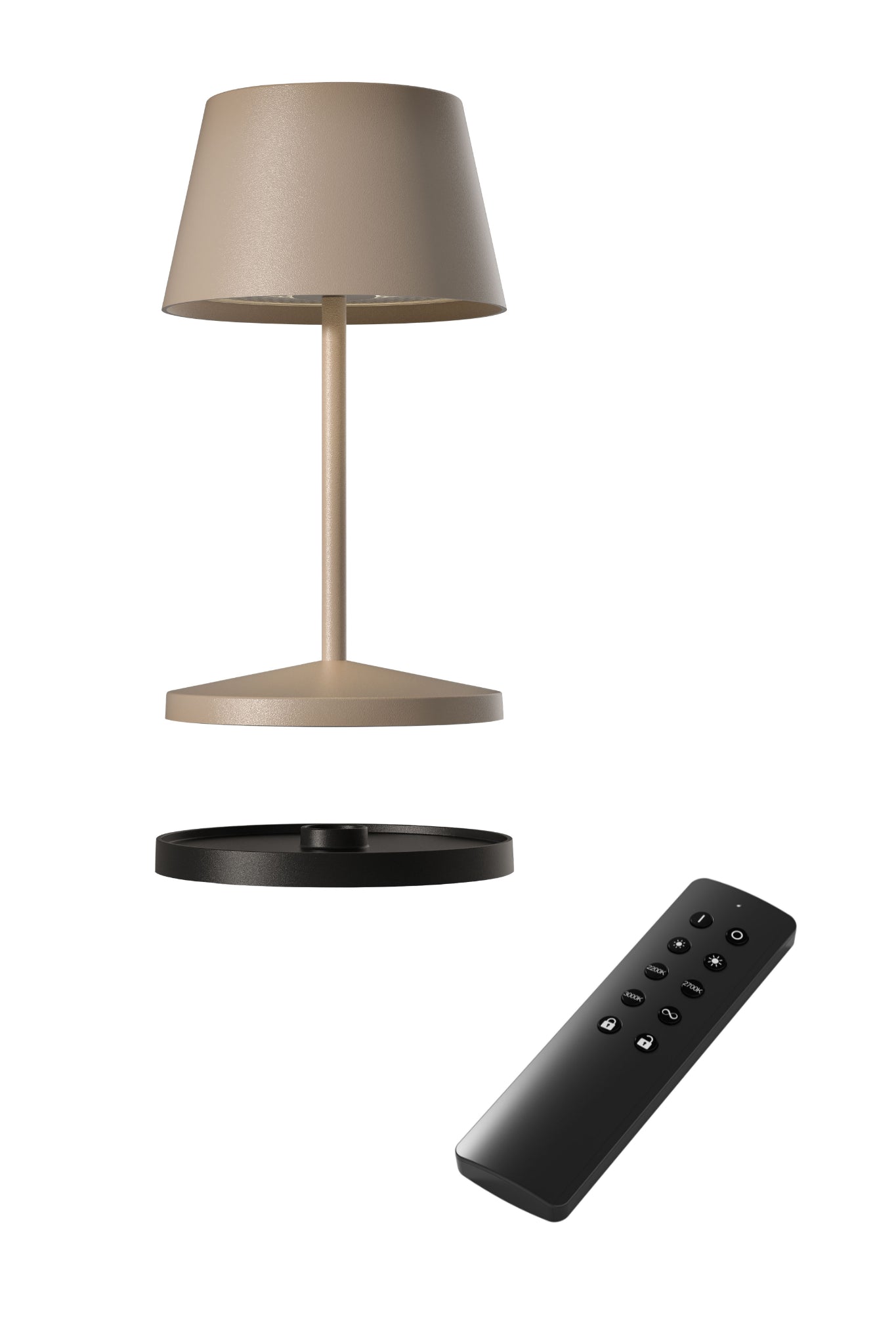 Akku Tischleuchte Seoul RC von Villeroy & Boch, neue Generation, Farbe Sand, mit Fernbedienung