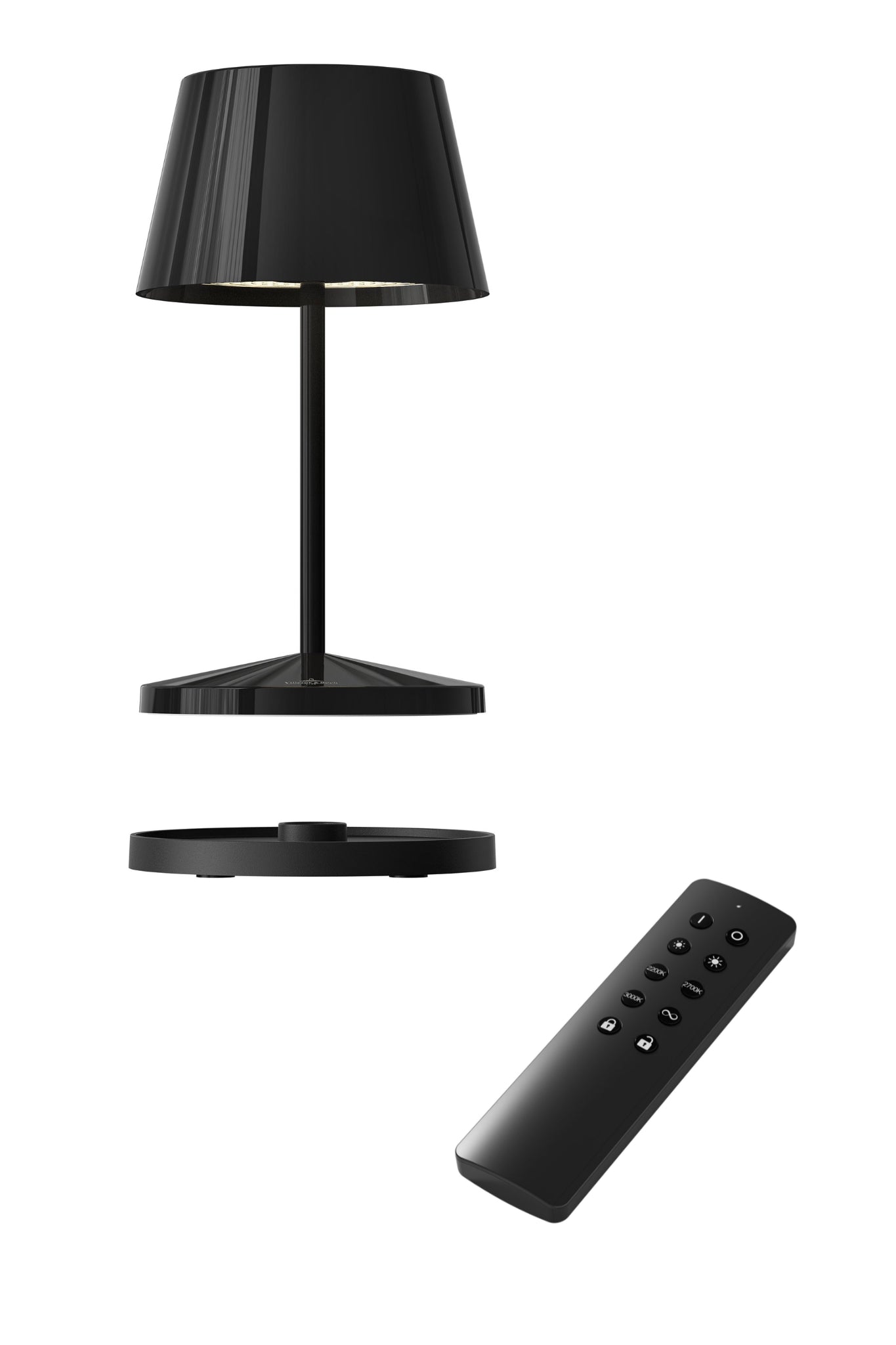Akku Tischleuchte Seoul RC von Villeroy & Boch, neue Generation, Farbe Schwarz ceramic, mit Fernbedienung