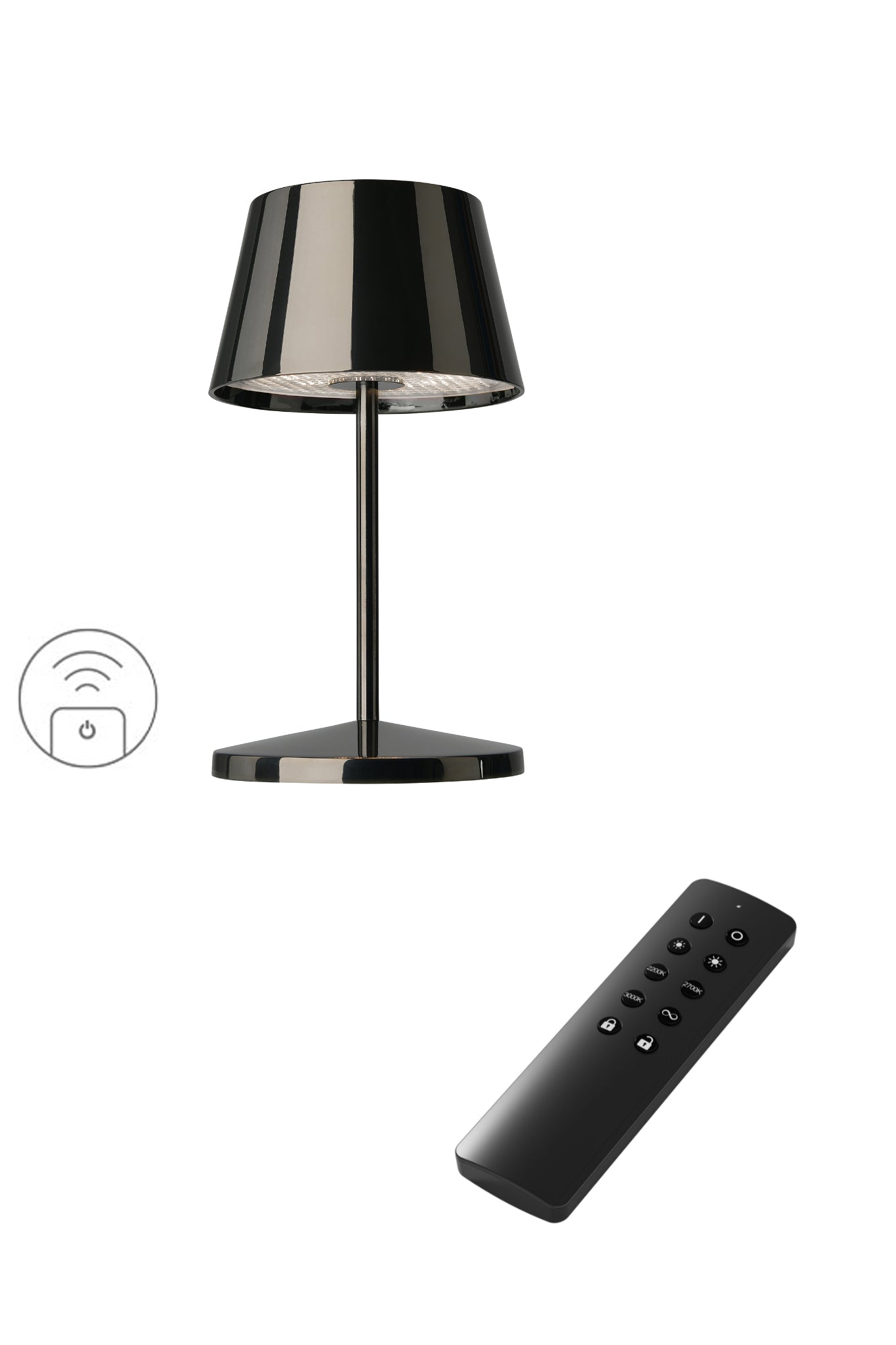 Akku Tischleuchte Seoul RC von Villeroy & Boch, neue Generation, Farbe Spacegrau, mit Fernbedienung