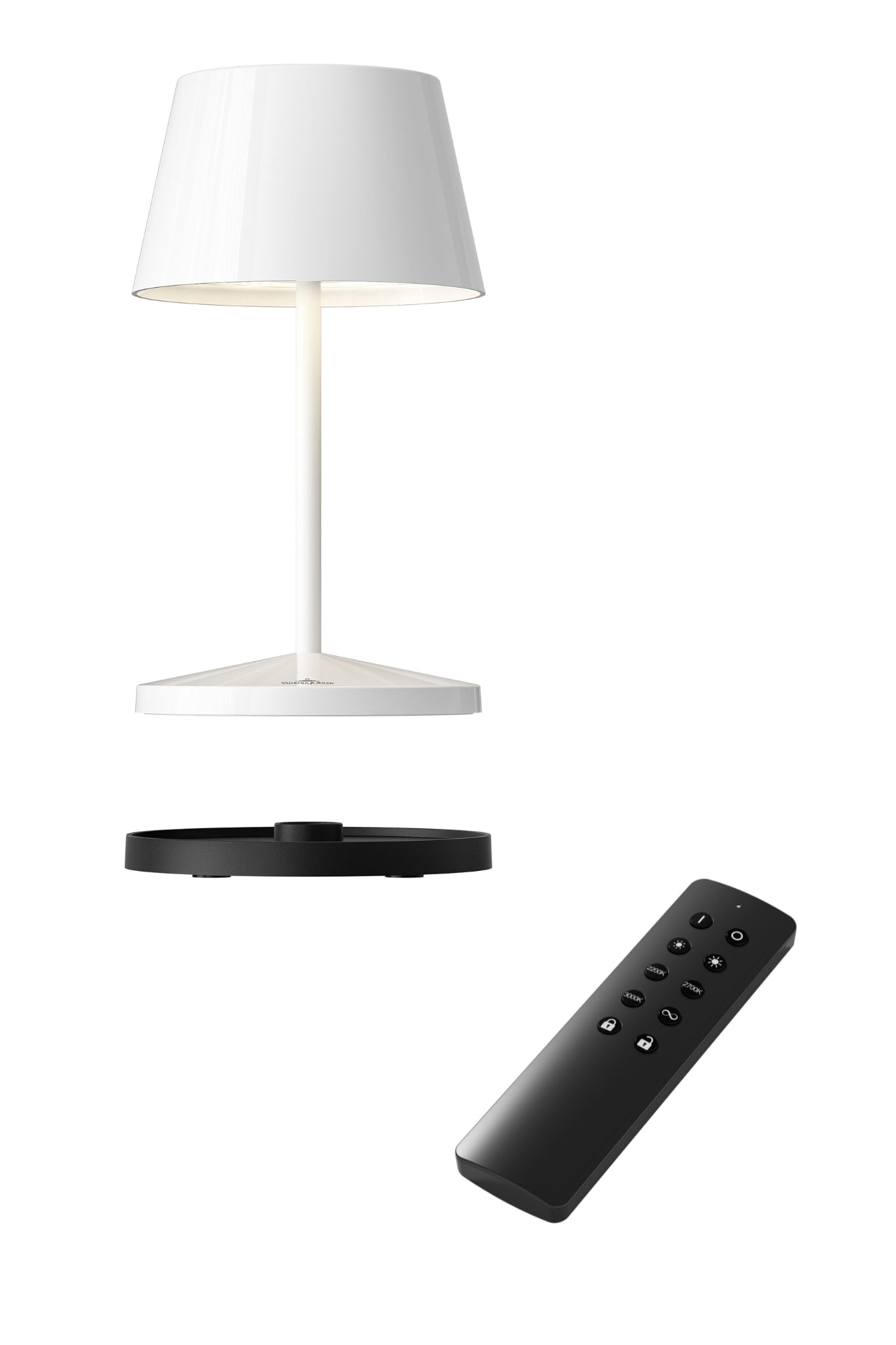 Akku Tischleuchte Seoul RC von Villeroy & Boch, neue Generation, Farbe Weiß ceramic, mit Fernbedienung