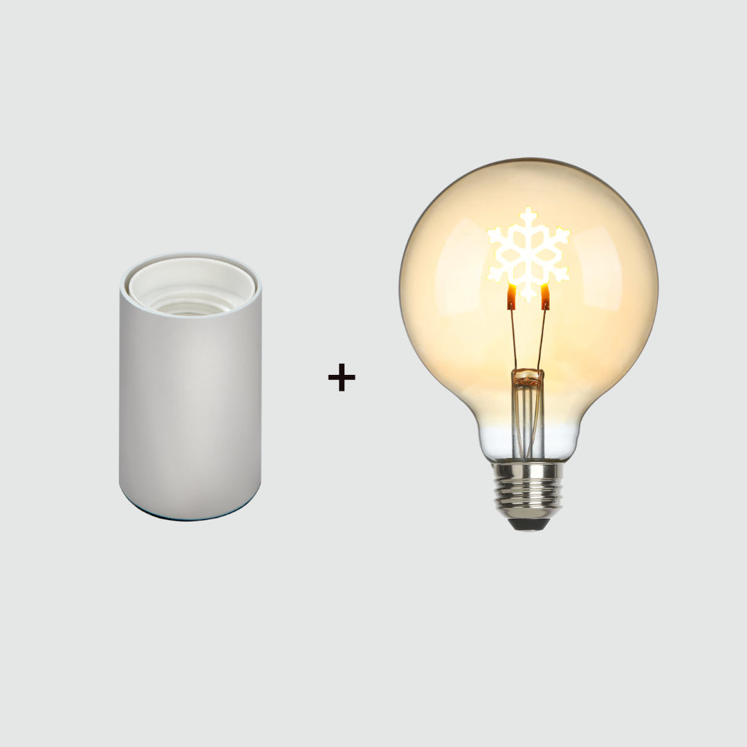 Sompex Set Leuchtensockel Tobi und LED Filament Lampe Schneeflocke