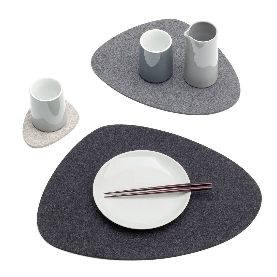 Tischsets Stone aus Filz, 4 Stück