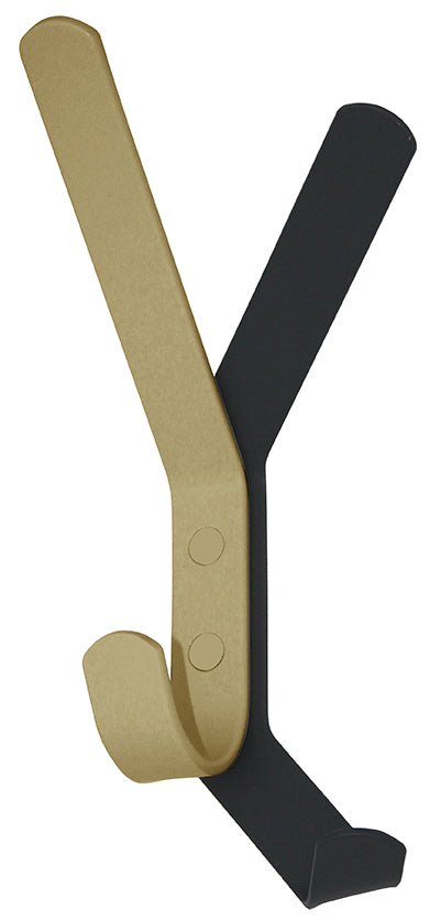 Garderobenhaken Schattenwurf in Messing matt gebürstet und Grau von Iserlohner Haken