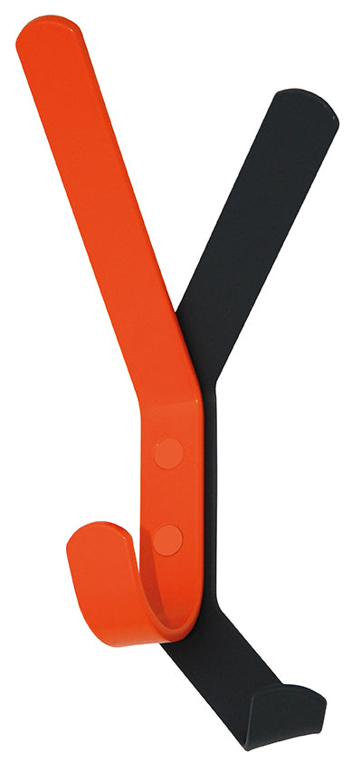 Garderobenhaken Schattenwurf in Hellrotorange und Grau von Iserlohner Haken
