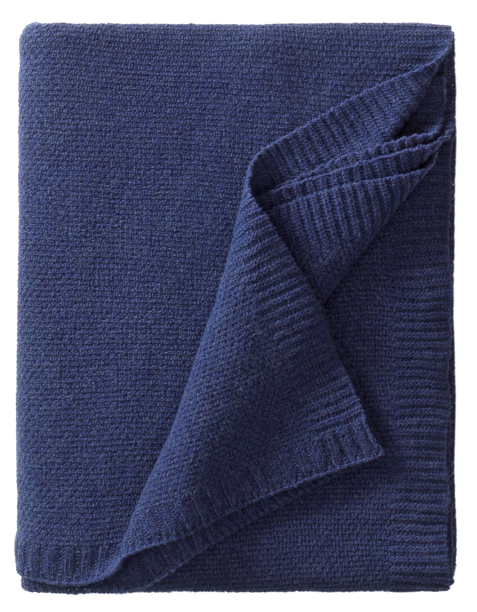 Decke Meran Plaid aus Schurwolle Jeansblau von Eagle Products