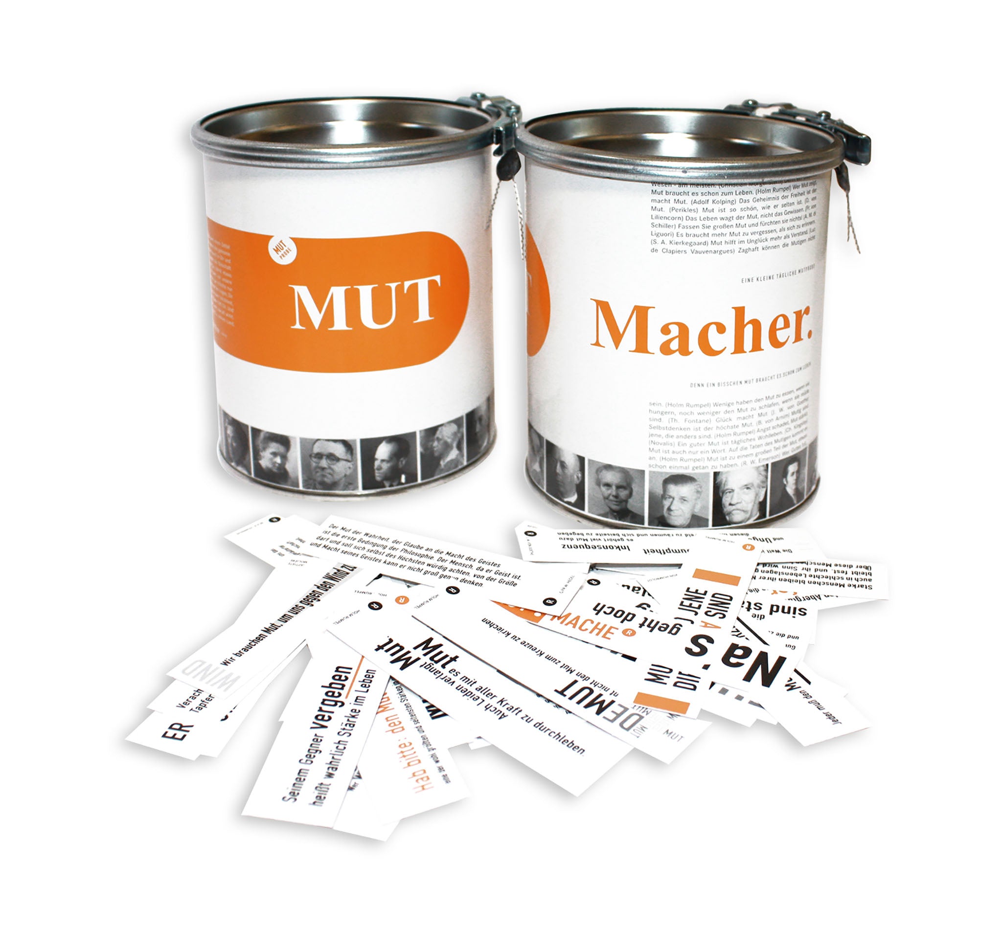 Raumgestalt Mutmacher: schön gestaltete Dose mit 365 Karten und Sprüchen zum Thema Mut