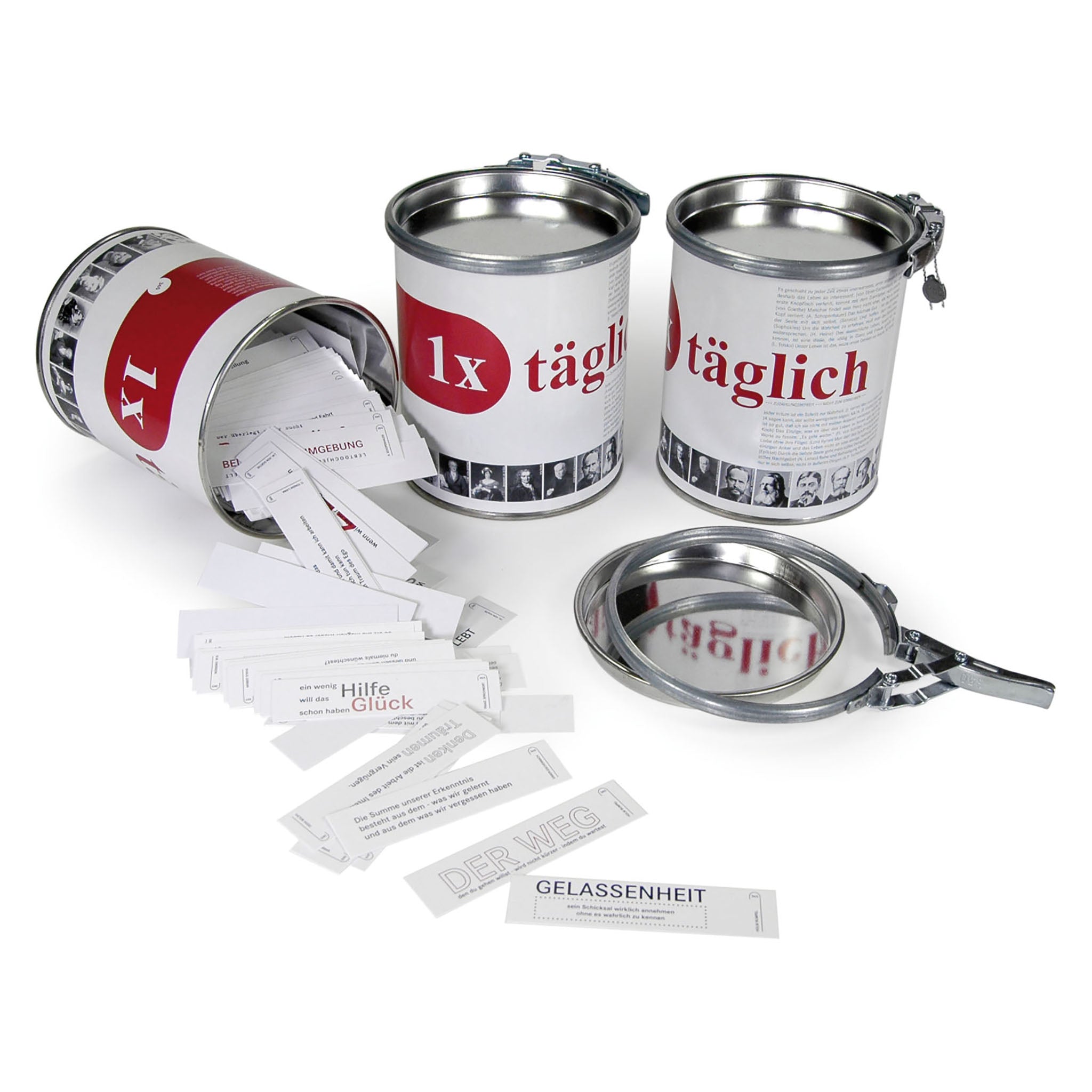 Raumgestalt 1x täglich: schön gestaltete Dose mit 365 Gedanken großer Dichter und Denker