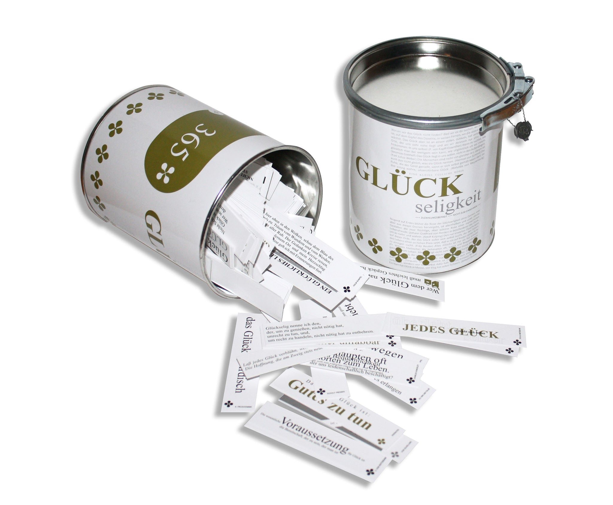 Raumgestalt Glückseligkeit: schön gestaltete Dose mit 365 Karten und Sprüchen zum Thema Glückseligkeit