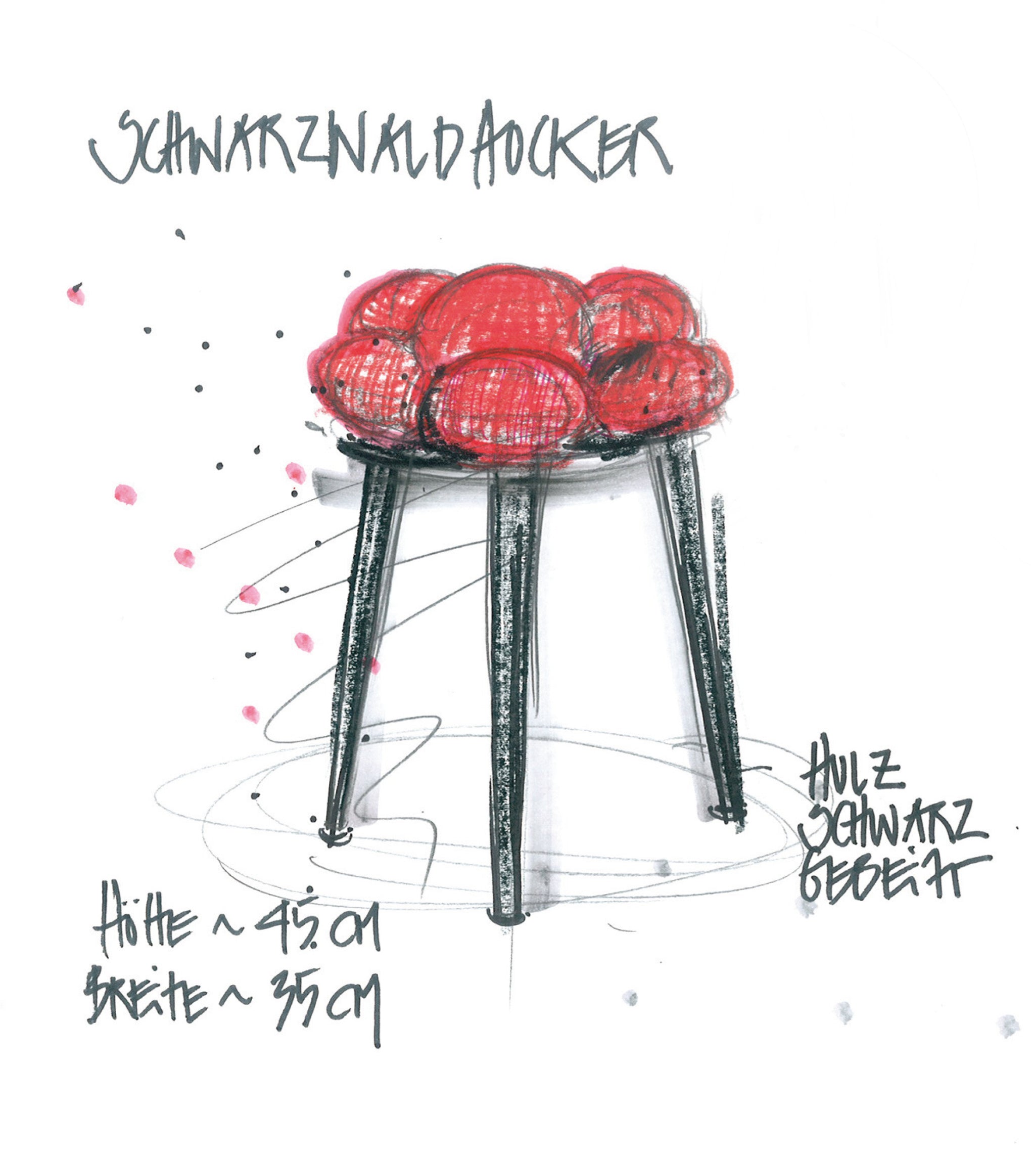 Schwarzwaldhocker rot - noch zu haben - von Raumgestalt