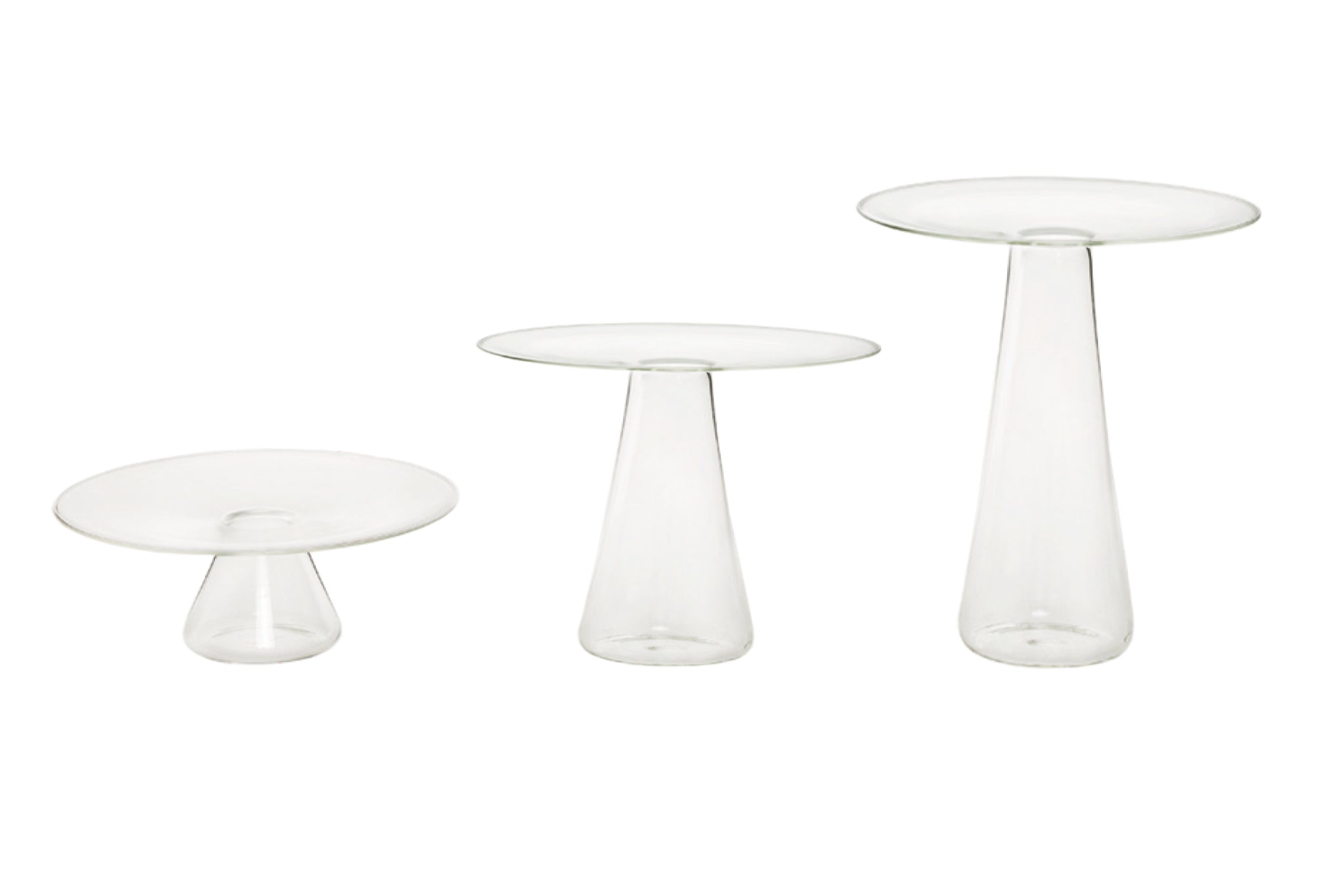 Glasvasen Trio von Raumgestalt in drei Größen