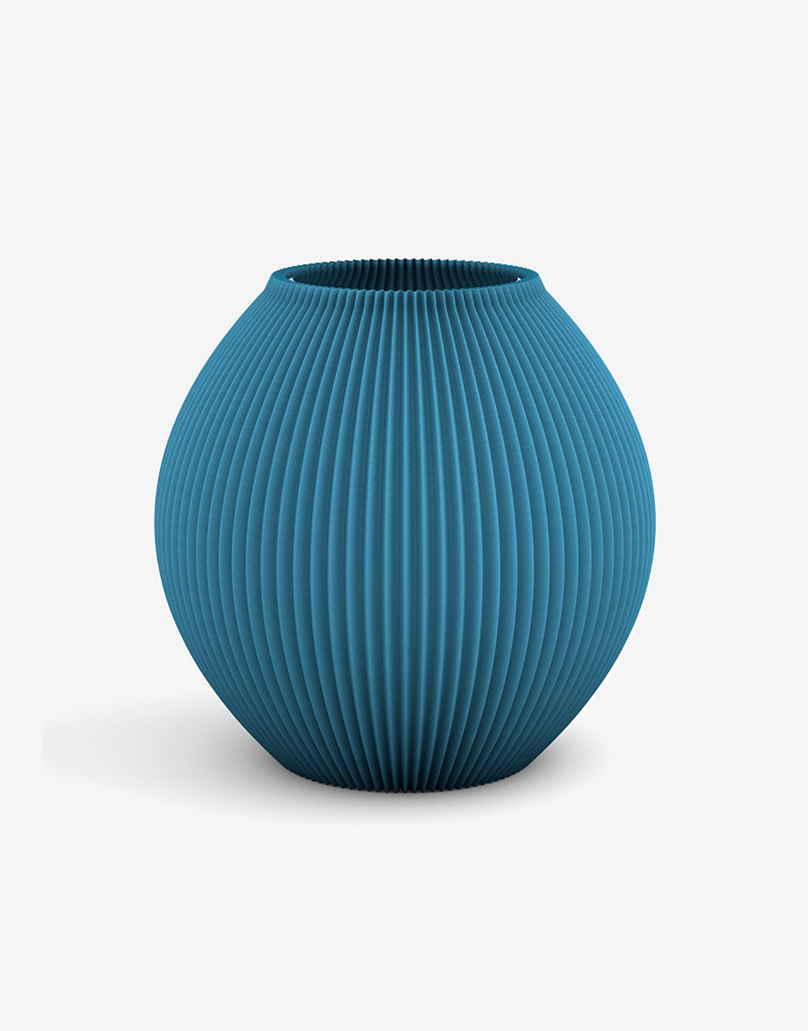 3D Druck Kunststoff Vase Poke von Recozy, Riffel-Optik mit Glaseinsatz, Farbe: Ocean Blue, Größe: L