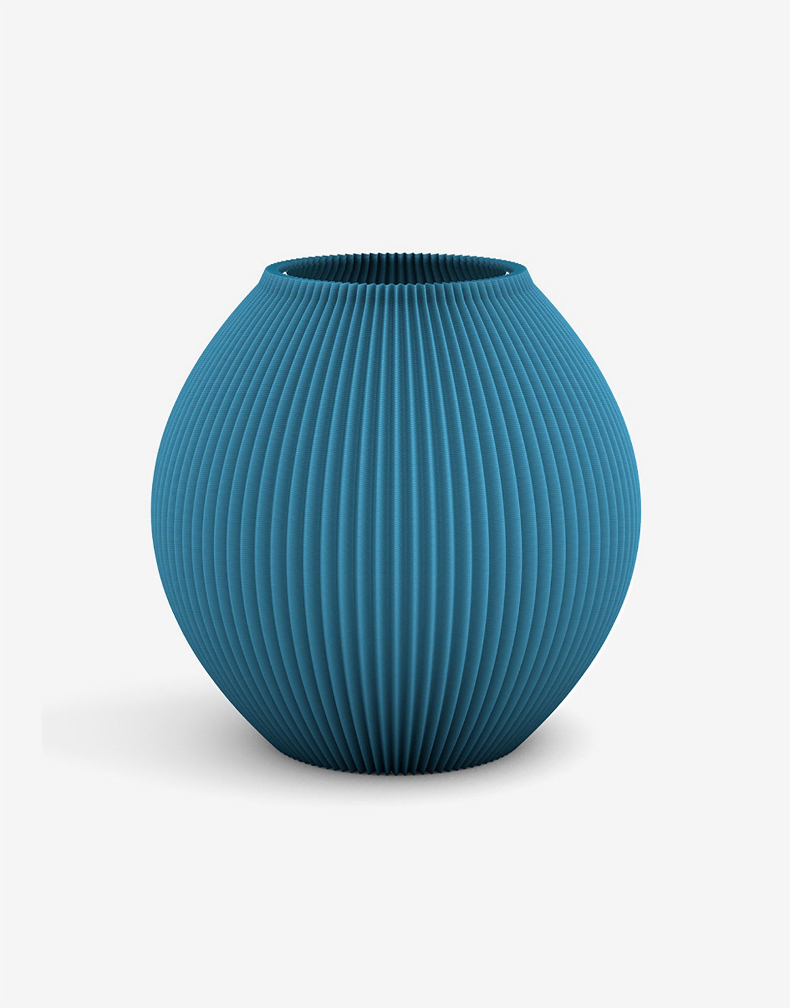 3D Druck Kunststoff Vase Poke von Recozy, Riffel-Optik mit Glaseinsatz, Farbe: Ocean Blue, Größe: L