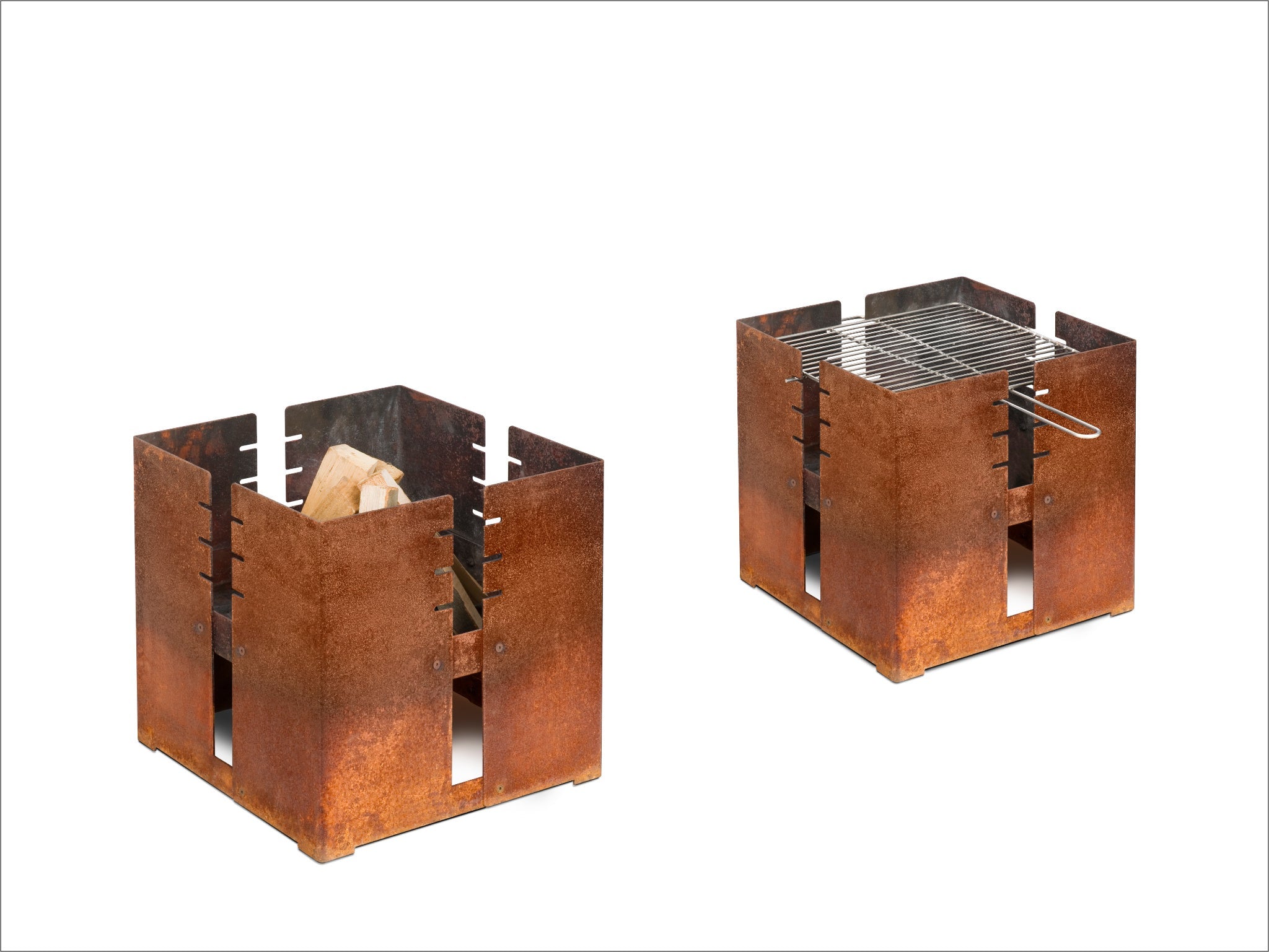 Keilbach Feuerschale Fidibus aus Stahl mit Edelstahl Grillrost