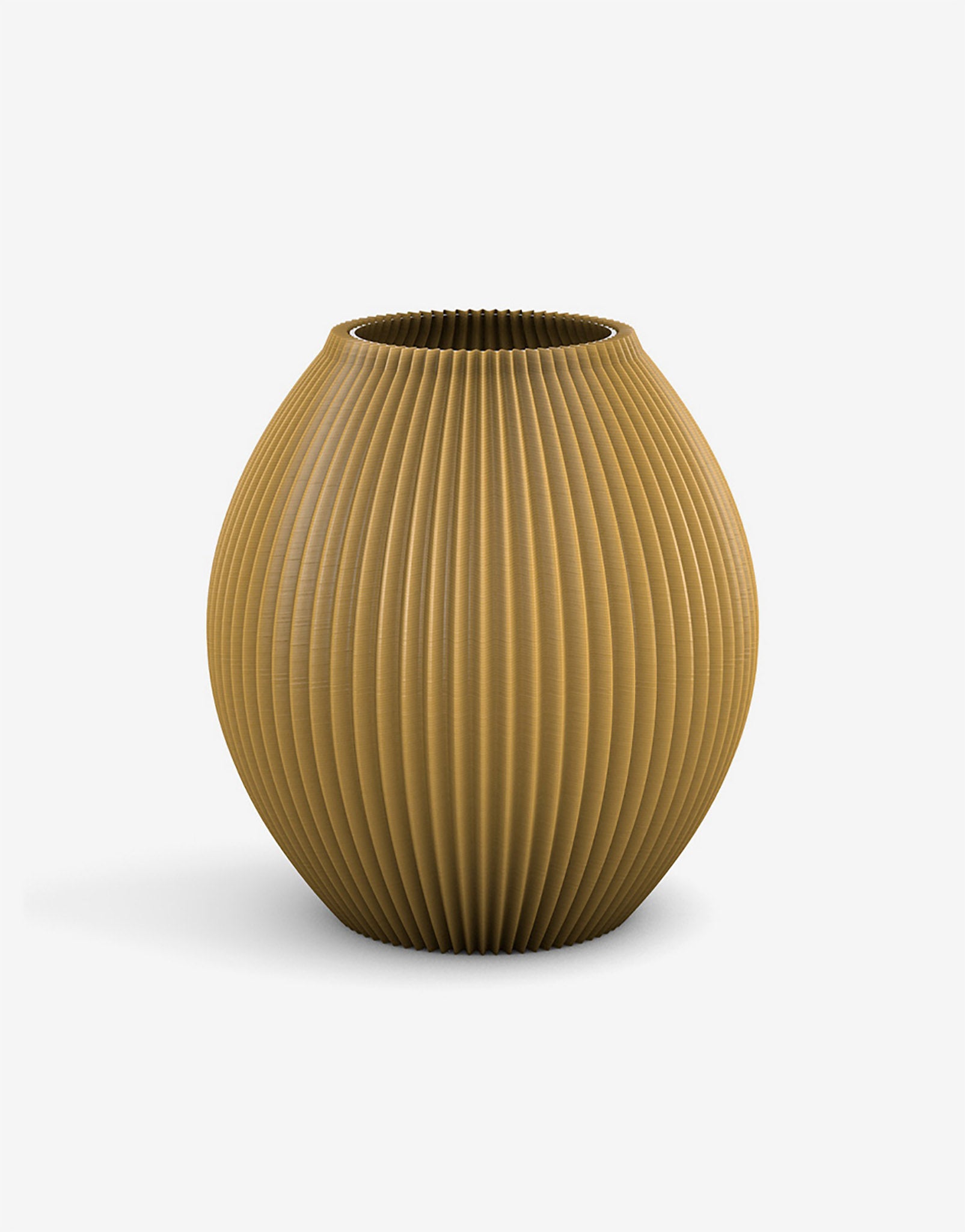 3D Druck Kunststoff Vase Poke von Recozy, Riffel-Optik mit Glaseinsatz, Farbe: Golden Orange, Größe: M