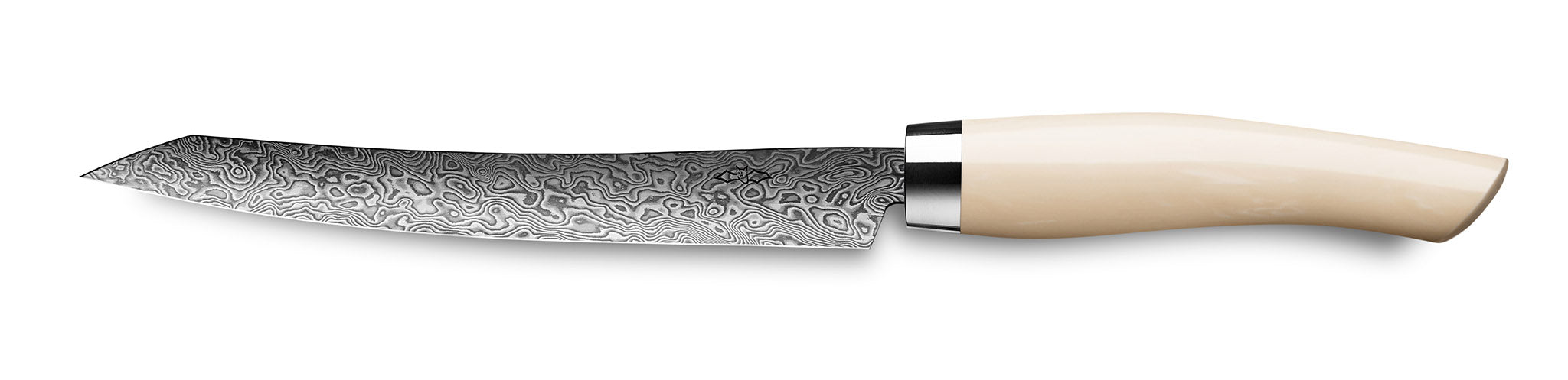 Nesmuk Tranchiermesser Slicer C90 mit Klinge aus Damaszener Stahl und Griff aus Juma Ivory Hightech Kunststoff
