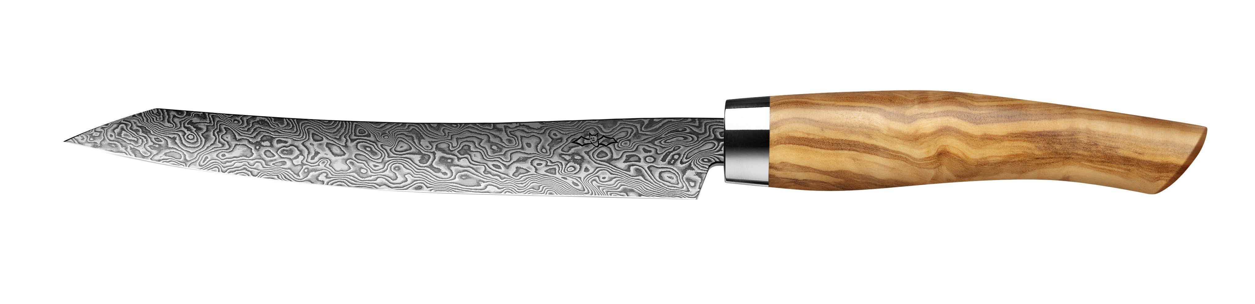 Nesmuk Tranchiermesser Slicer C90 mit Klinge aus Damaszener Stahl und Griff aus Olivenholz
