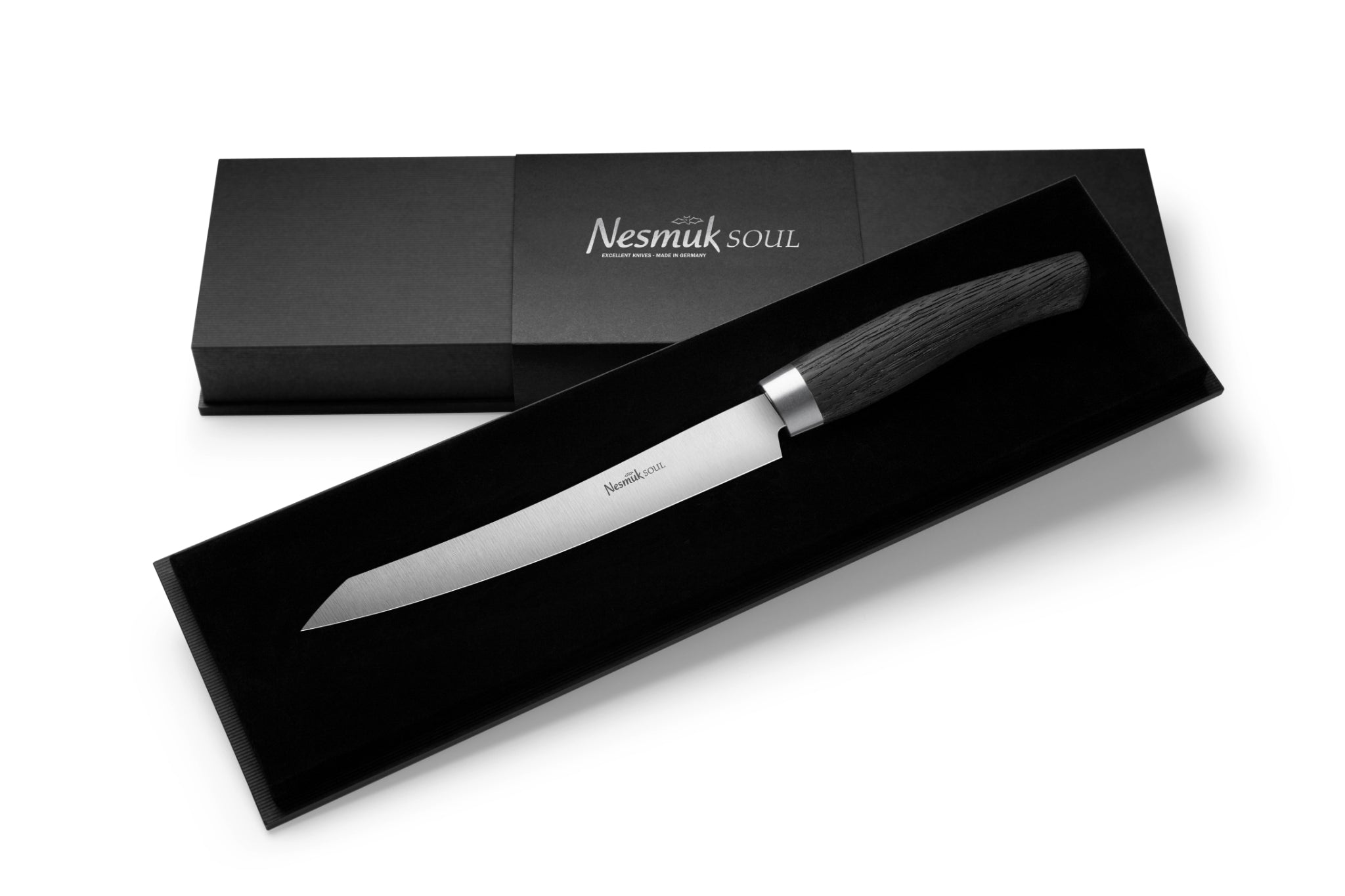 Tranchiermesser Soul von Nesmuk aus Niobstahl und Griff aus Mooreiche