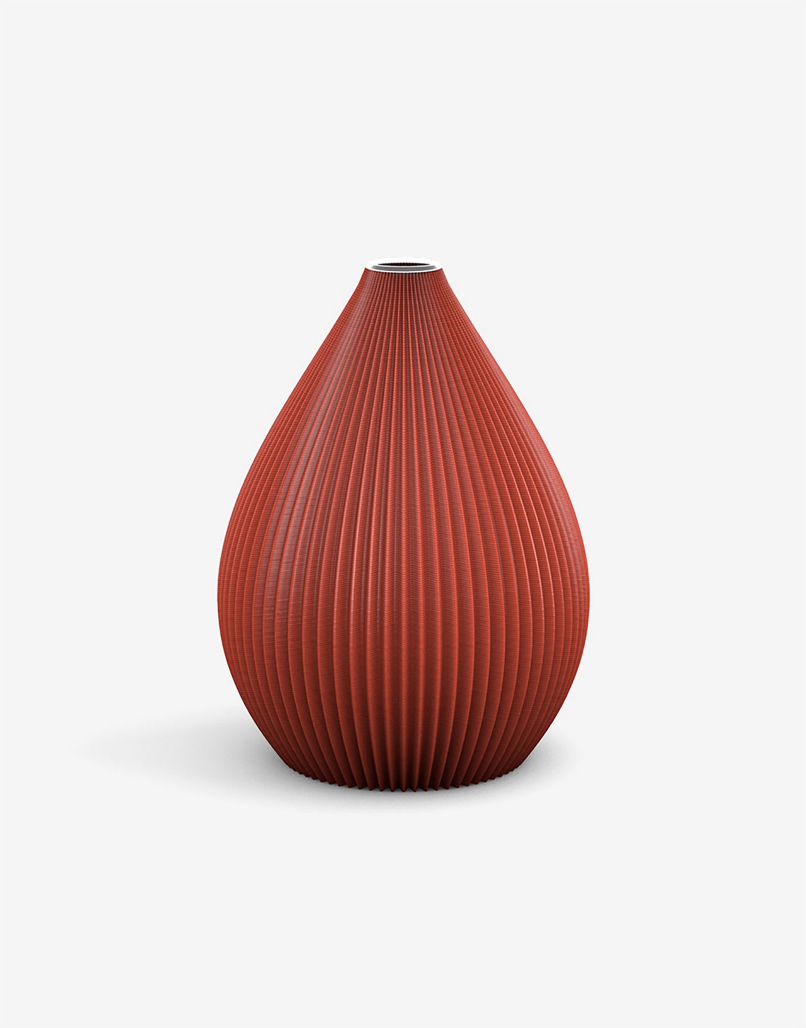 Ovale 3D Druck Kunststoff Vase Balloon von Recozy mit Glaseinsatz, Farbe: Ruby Red, Größe: S