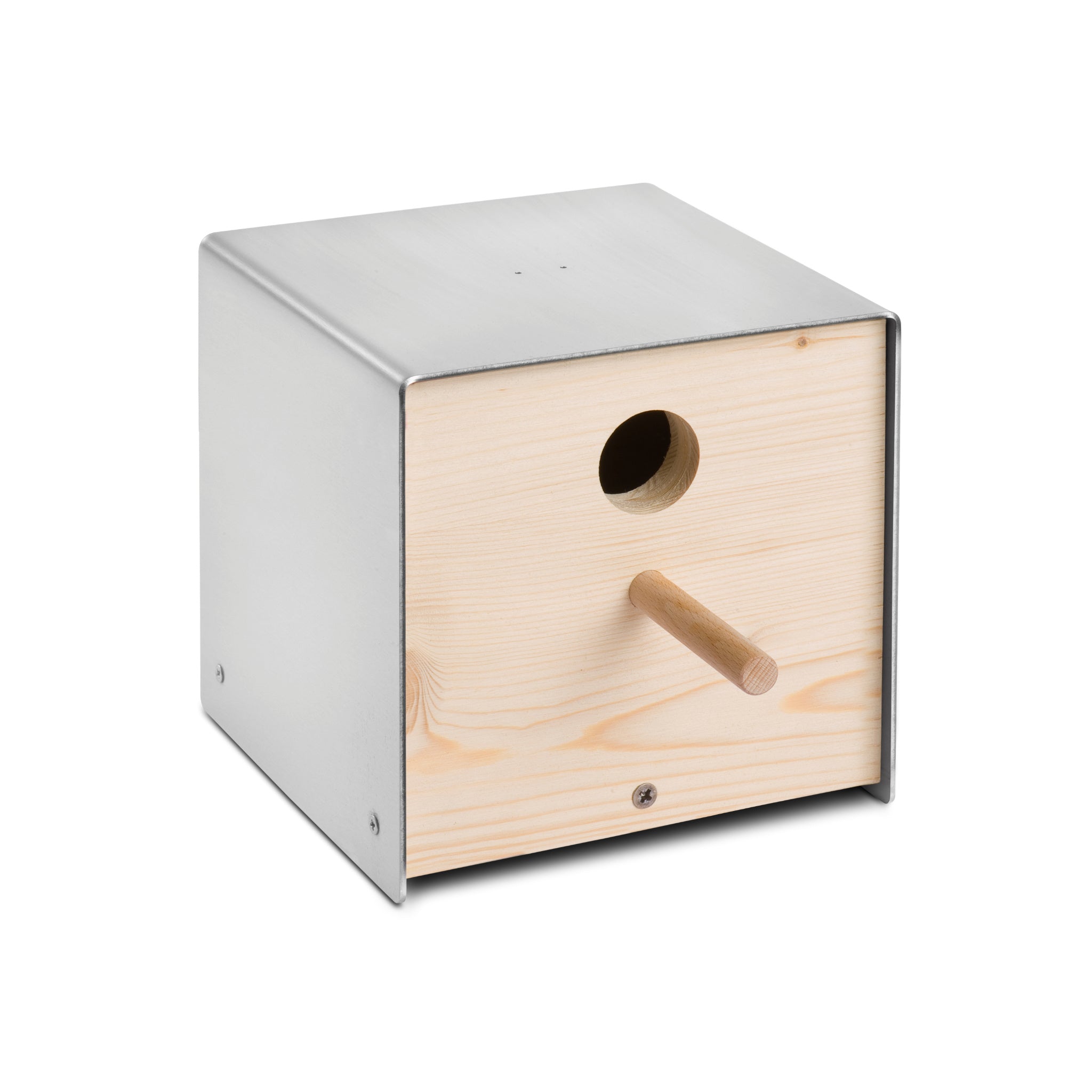 Keilbach Nistkasten Twitter aus Edelstahl mit Holzfront