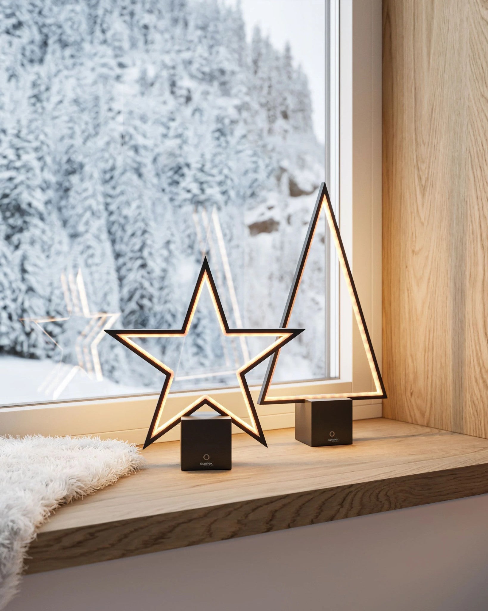 Sompex Akku Tischleuchten Lucy 2.0 und Pine 2.0 in Aluminium schwarz