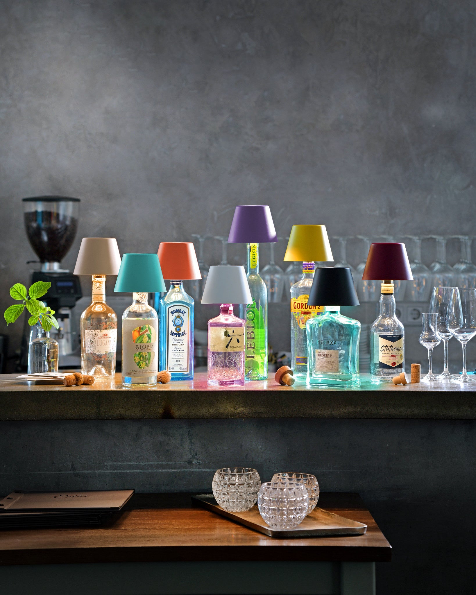 Sompex TOP 2.0 Flaschenleuchten mit Akku für weißes und farbiges Licht in verschiedenen Farben