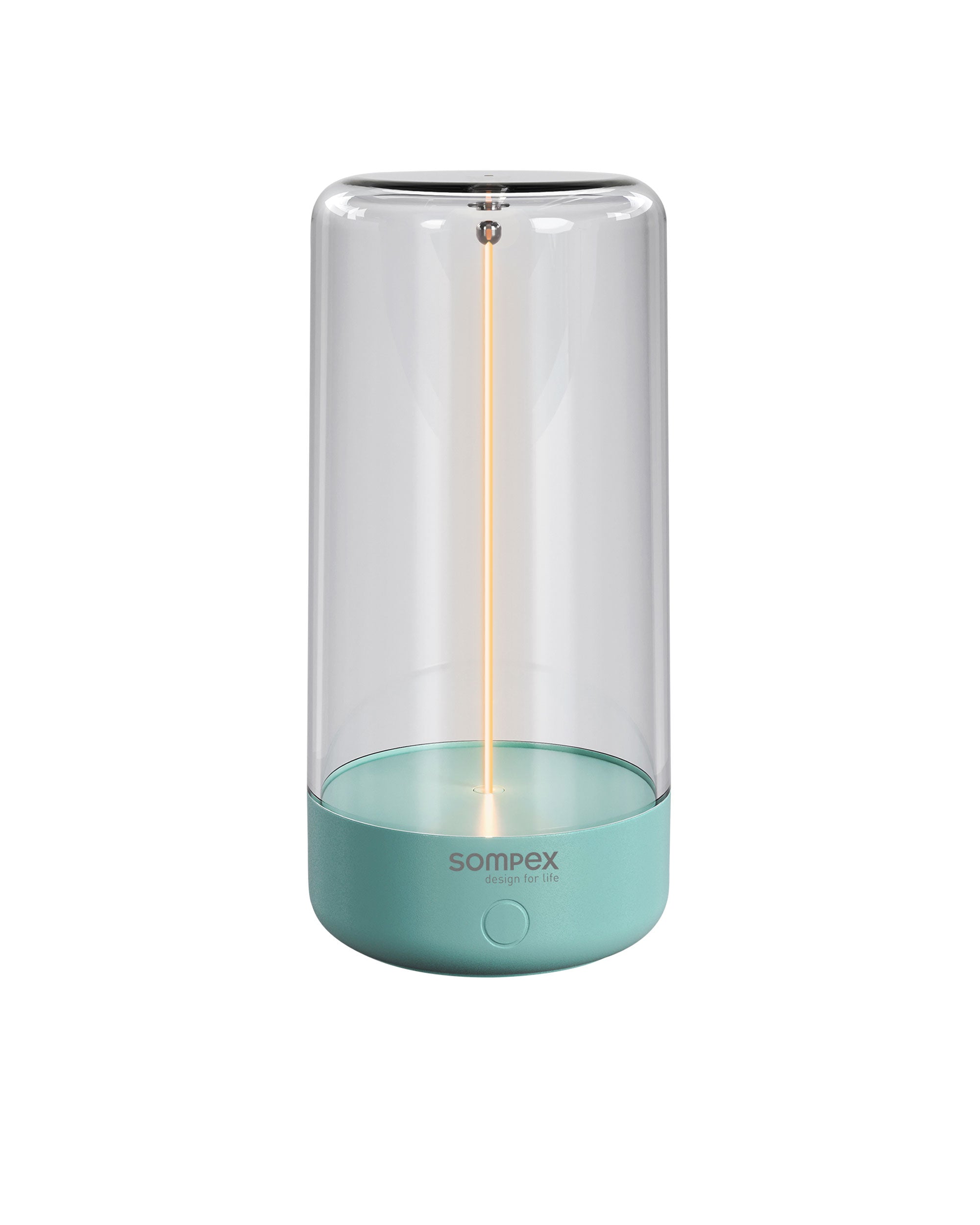 Tischleuchte Pulse von Sompex mit beweglichem Filament für kabelloses Licht, Farbe Türkis