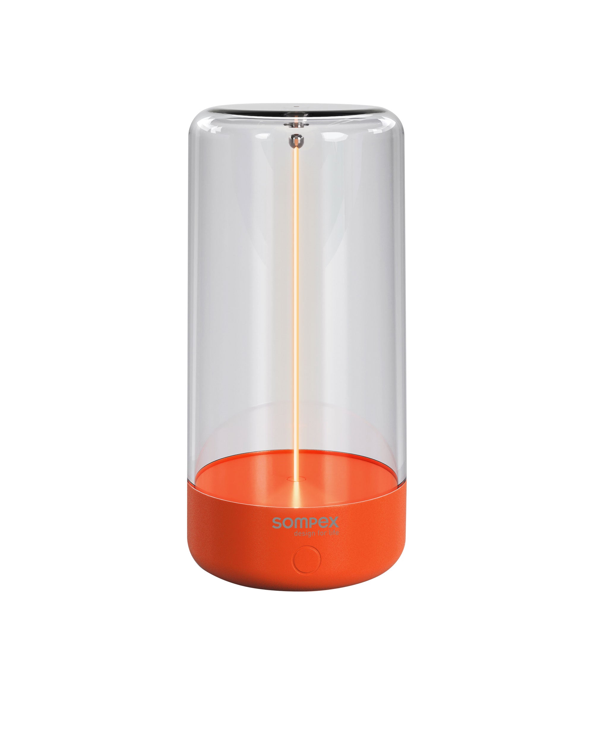Tischleuchte Pulse von Sompex mit beweglichem Filament für kabelloses Licht, Farbe Neon Orange
