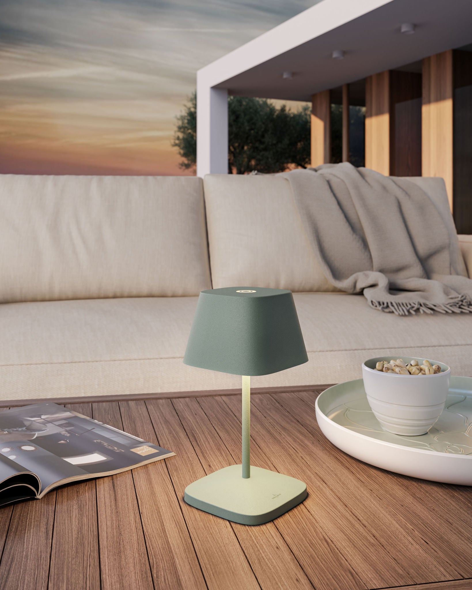 Akku Tischleuchte Neapel 2.0 von Villeroy & Boch in der Farbe Salbei