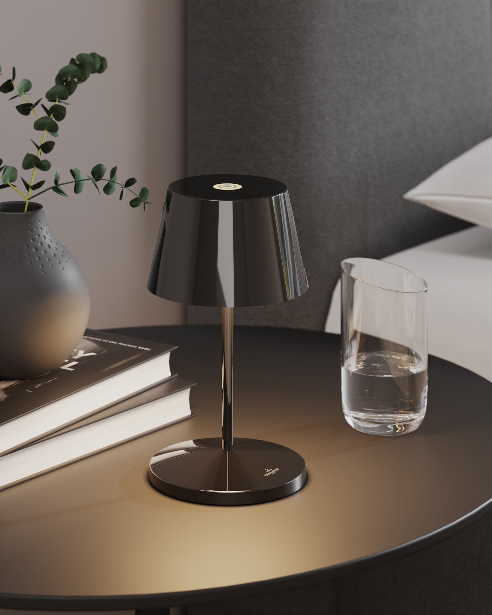 Akku Tischleuchte Seoul RC von Villeroy & Boch, neue Generation, Farbe Spacegrau kompatibel mit RC Fernbedienung
