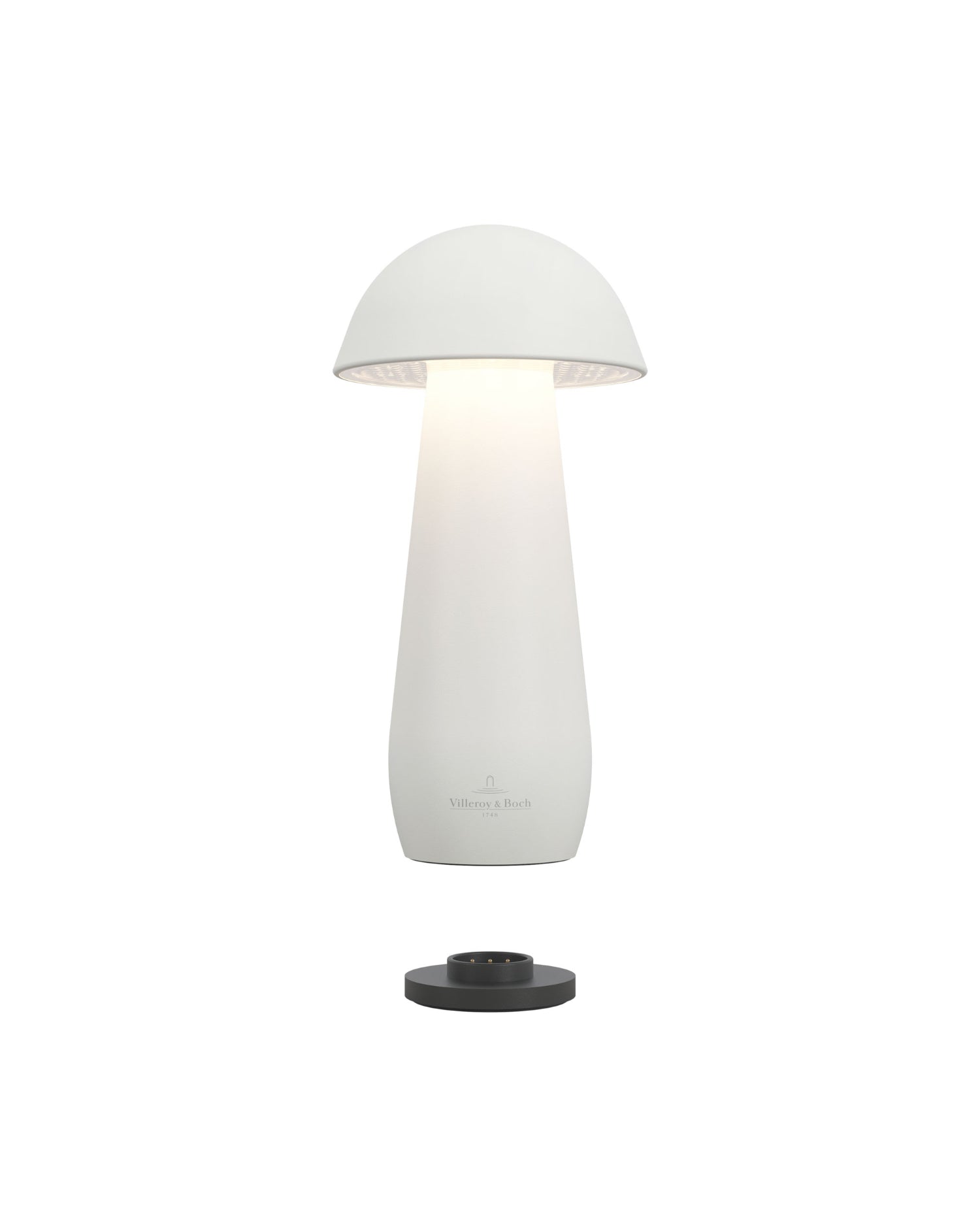 Akku Tischleuchte Modena von Villeroy & Boch mit Dimmfunktion und einstellbarer Lichtfarbe, Größe S, Farbe Weiß mit Ladestation