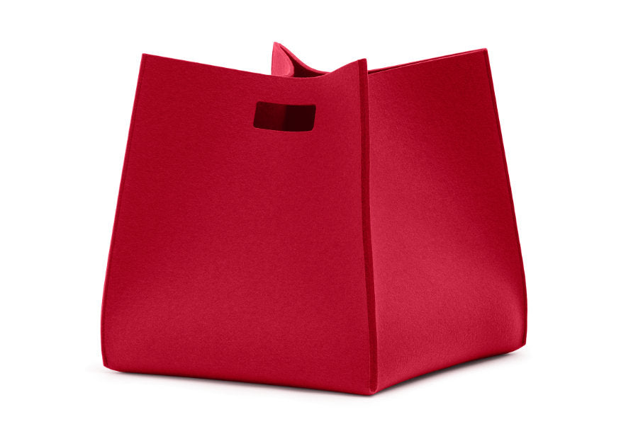 Tall Box von Hey-Sign aus reinem Wollfilz in der Farbe Mohnrot