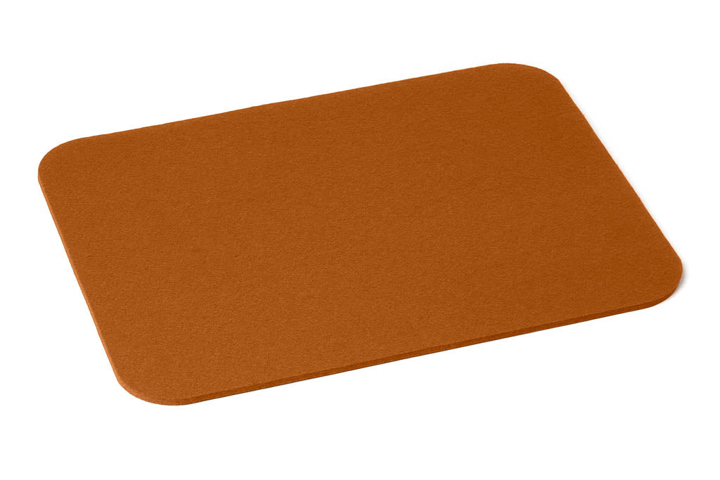 Hey-Sign Tischset aus Wollfilz, rechteckig mit gerundeten Ecken, Farbe Walnuss